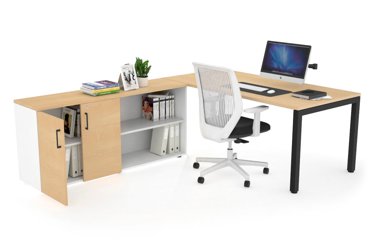 Quadro Square Executive Desk Black Frame [63
