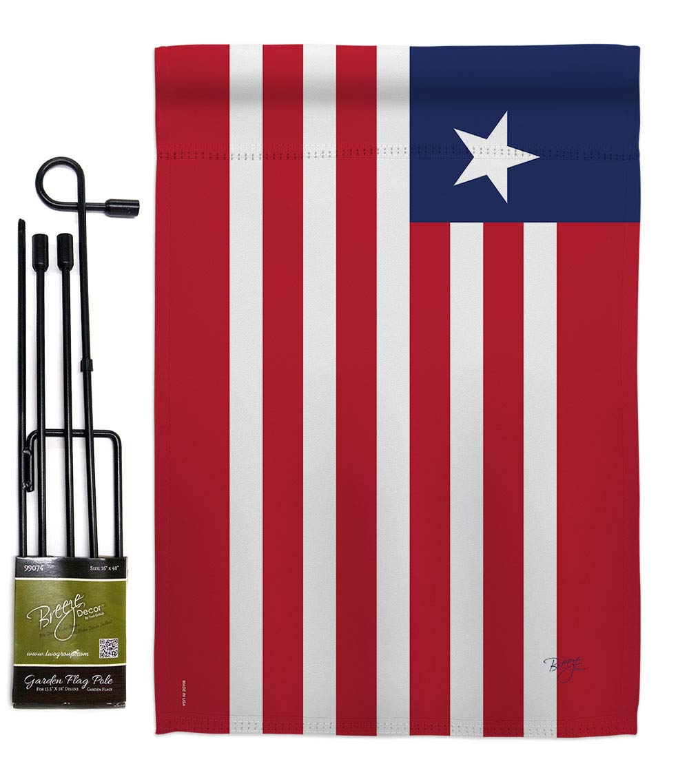 Liberia Garden Flag Set with Stand - Double-Sided Yard Decor for Home & Gifts