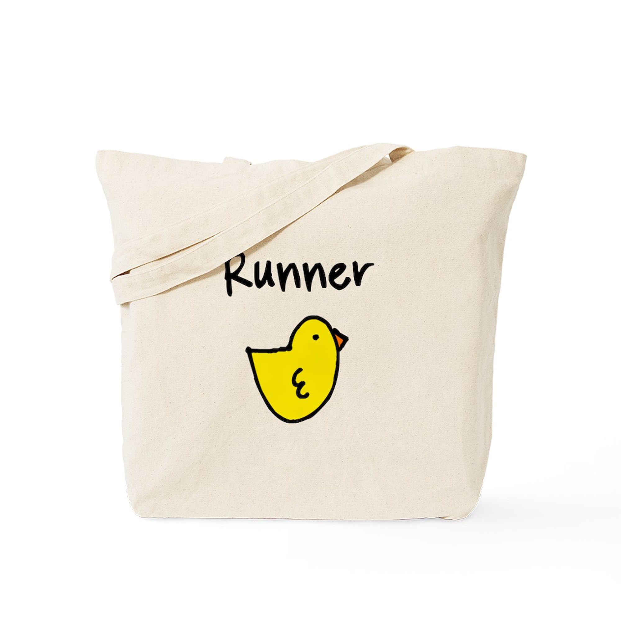 Runner Chick Tote Bag - Natural Canvas Reusable Shopping Bag for Women | Eco-Friendly Grocery Tote | Perfect for Running Errands, Gym, Beach & Farmers Market
