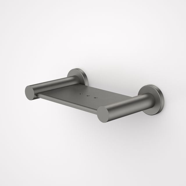 Caroma Liano II Soap Dish in Gunmetal - Modern Bathroom Accessory for Showers & Bathtubs - Durable Stainless Steel Soap Holder for Home & Hotel Use