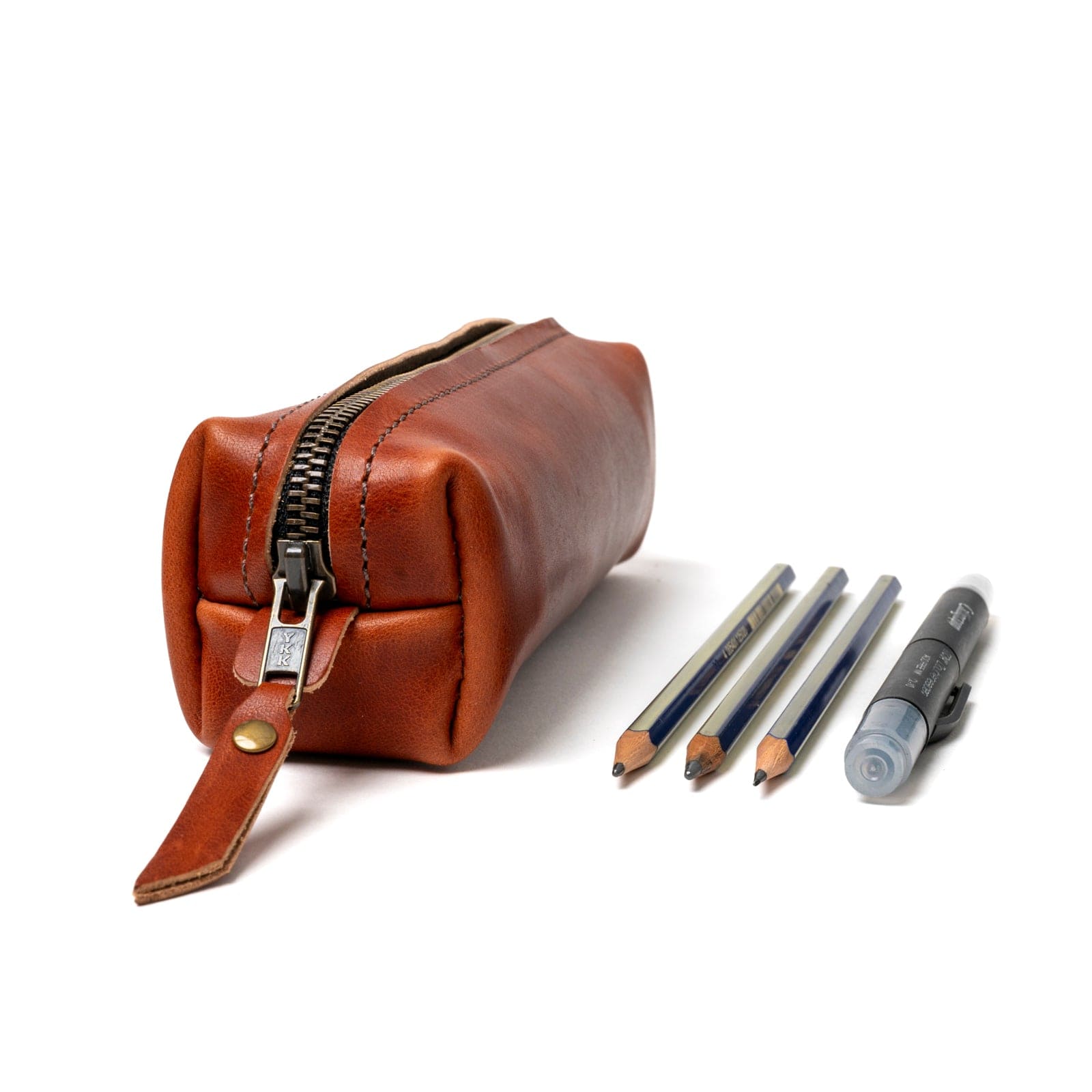 Premium Genuine Leather Pencil Case for School & Office - Stylish Organizer for Pens, Markers & Art Supplies - Perfect Gift for Students & Professionals