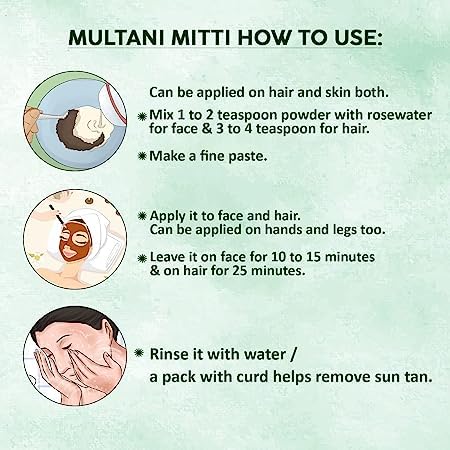 School Of Sage Multani Mitti (Fuller's Earth Clay) - 400 Gram Pack of 2 | Natural Face Mask for Acne, Oily Skin & Glowing Complexion | DIY Beauty & Ayurvedic Skincare