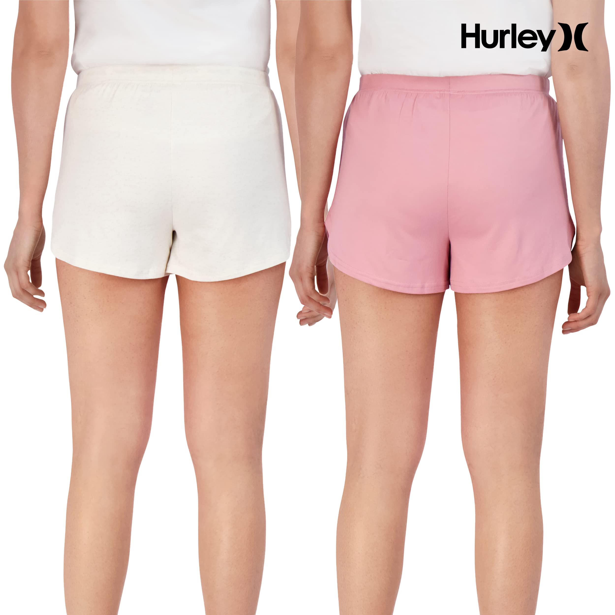 Hurley Women's Pajama Shorts 2-Pack - Soft Lounge Sleep Shorts for Hot Summer Nights, Cute & Comfortable Sleepwear for Women | Perfect for Bedtime, Lounging & Vacation