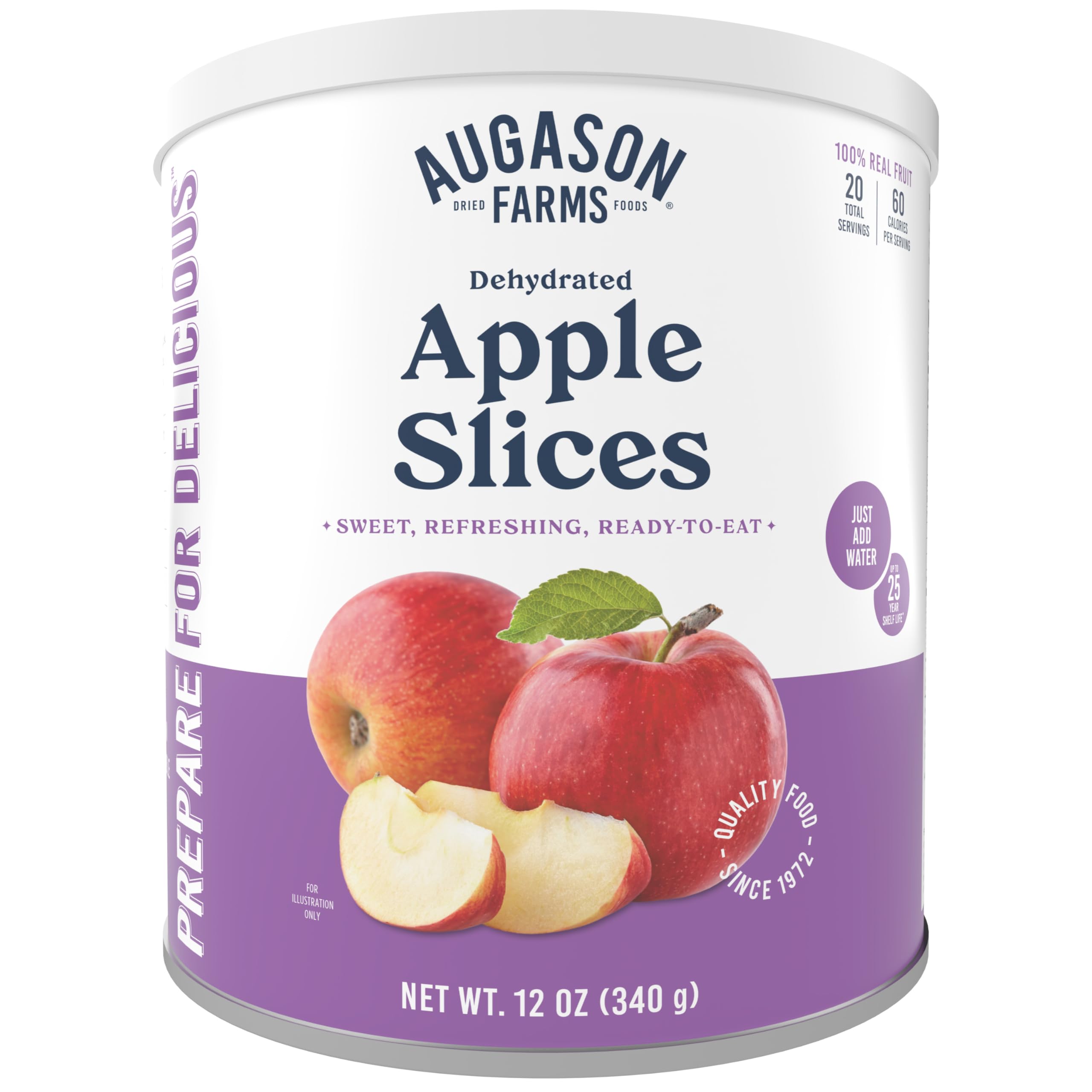 Augason Farms Dehydrated Apple Slices Can - Gluten Free, Non-GMO, 20 Servings | Emergency Food Storage, Camping Snacks & Baking Ingredient