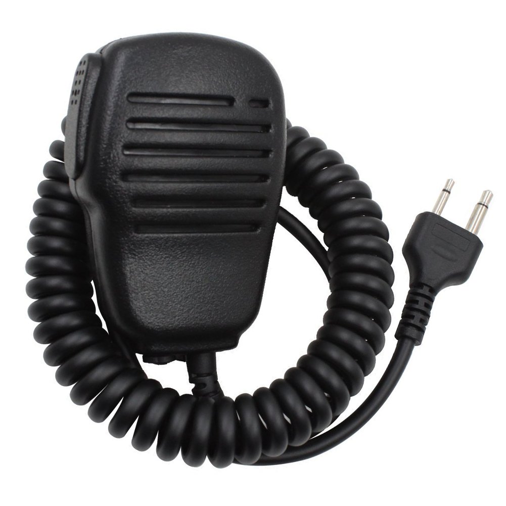 2 Pin Waterproof Shoulder Remote Speaker Mic with PTT Button for ICOM Maxon Yaesu Vertex Radio - Ideal for Outdoor Adventures, Emergency Communication & Tactical Operations