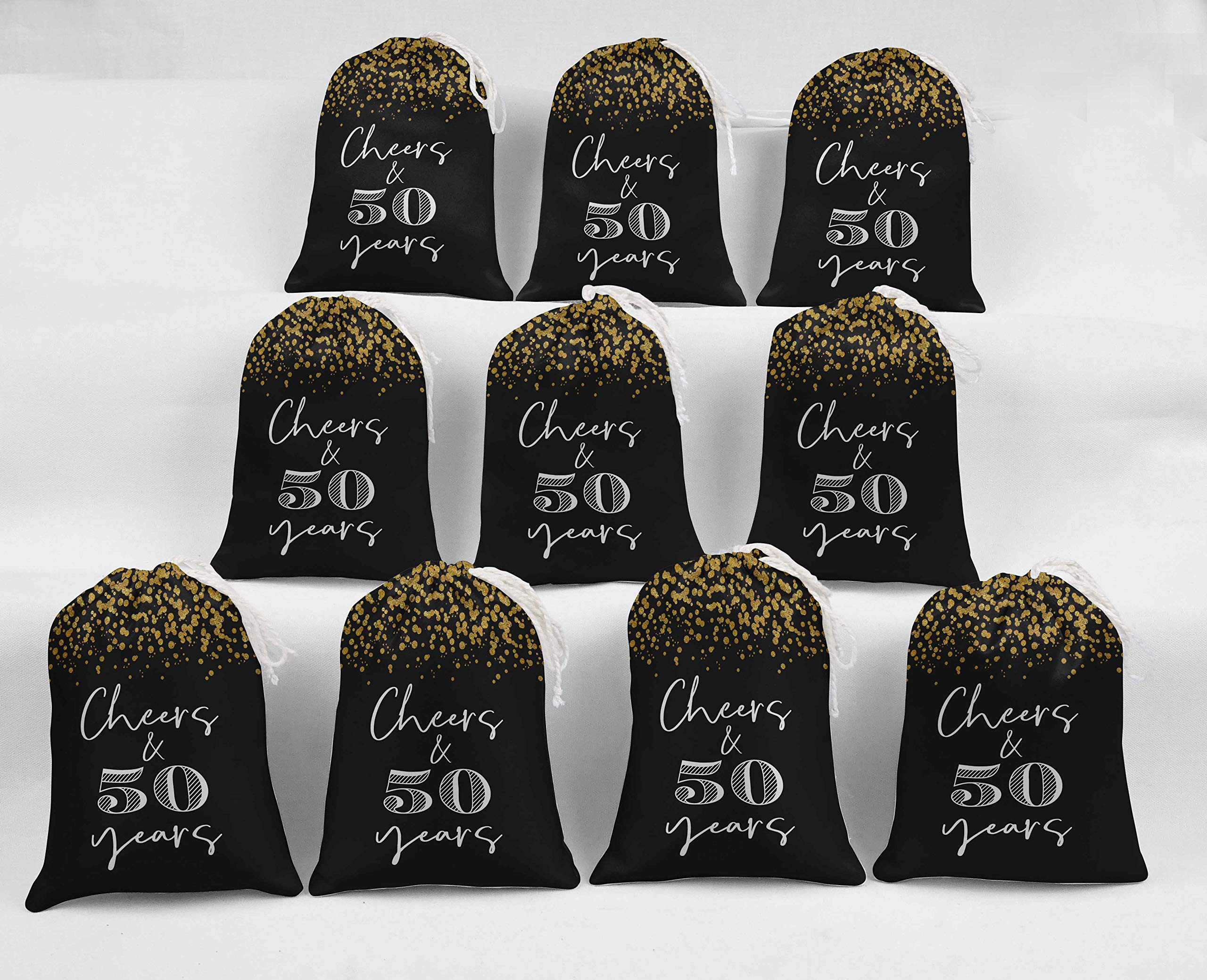 Custom Cheers & Birthday Party Favor Bags - 15-Piece Black Drawstring Pouches for Celebrations, Gifts, and Souvenirs | Perfect for Weddings, Baby Showers & Special Events