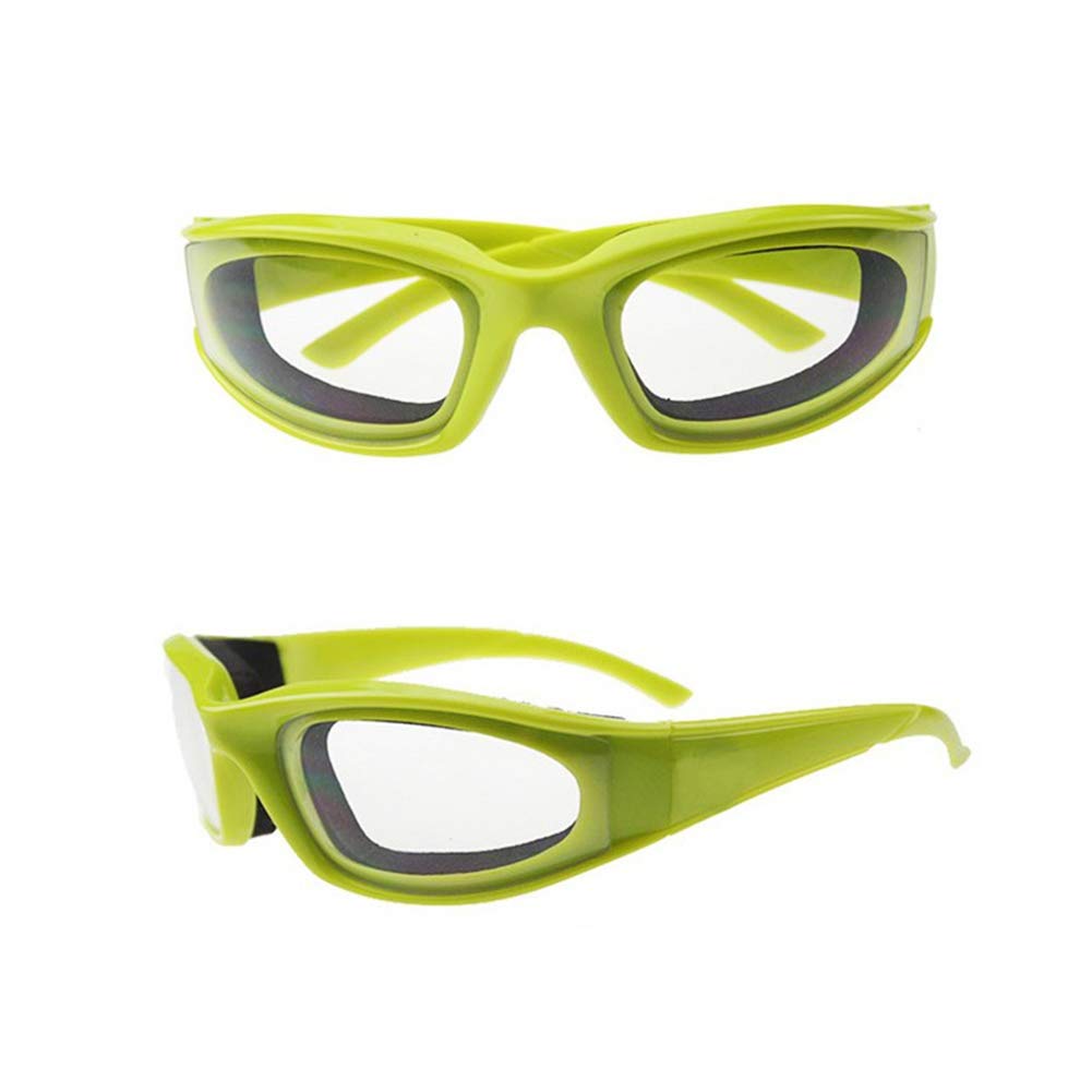 2 Pcs Tear-Free Onion Goggles - Kitchen, Grilling & Cooking Safety Goggles, Dustproof Design in Black & Green for Eye Protection During Food Prep and Outdoor Activities