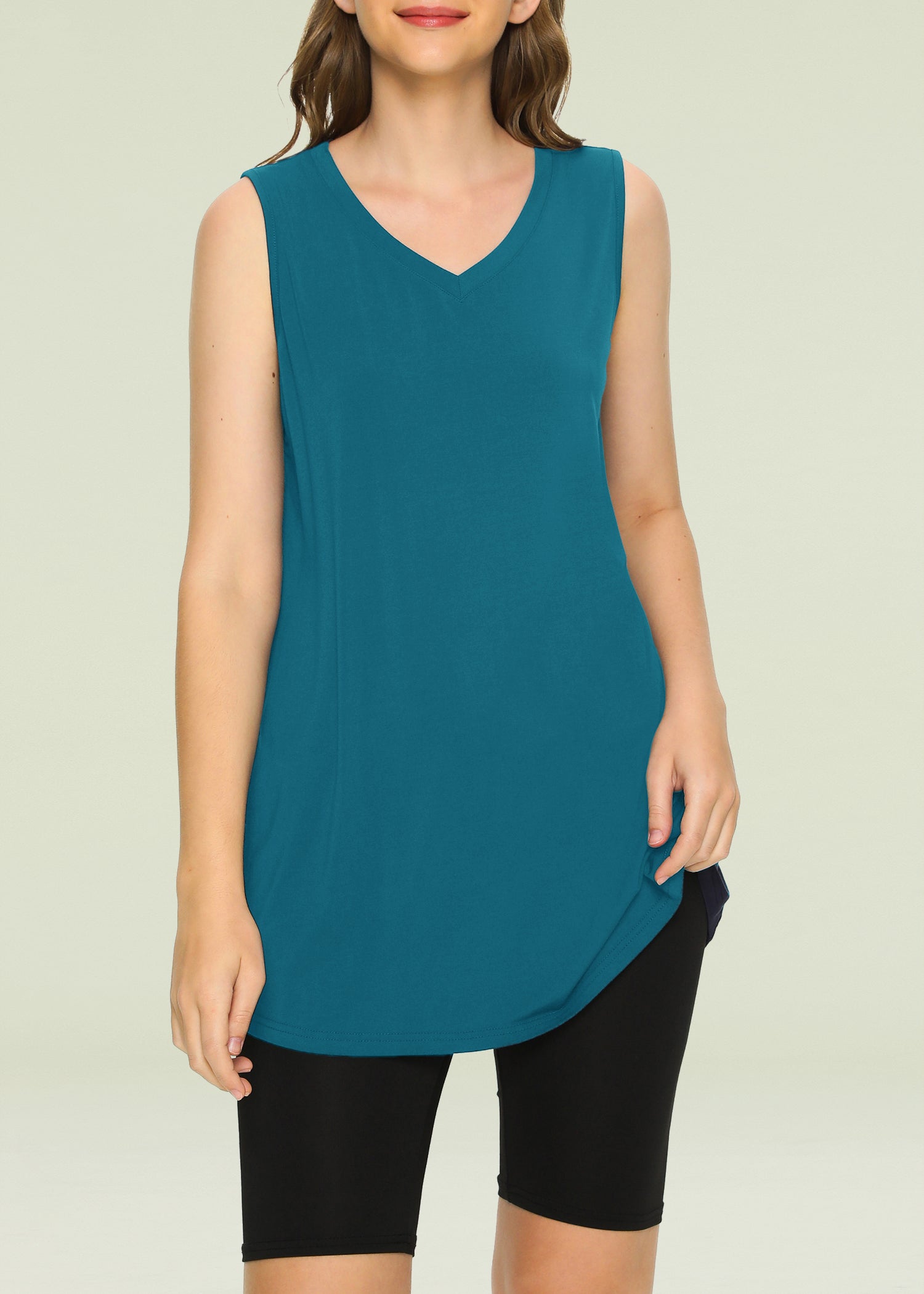 Women's Bamboo Viscose Sleeveless Tunic Top - Soft Flowy Pajama Tank for Sleep & Lounge - Perfect for Yoga, Travel & Summer Comfort