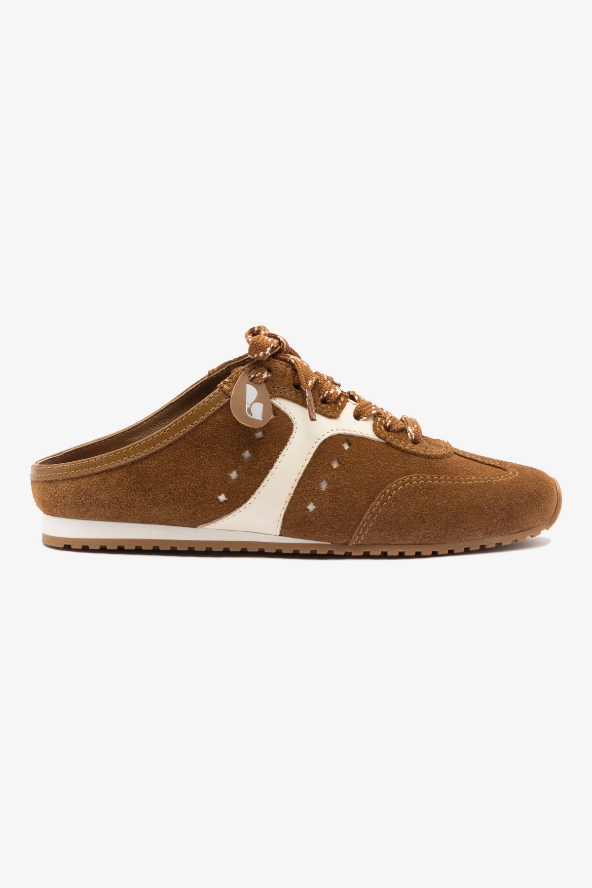 Stella Mule Women's Shoes in Russet Suede & Ivory Leather - Comfortable Slip-On Loafers for Casual Wear, Office & Outdoor Walking