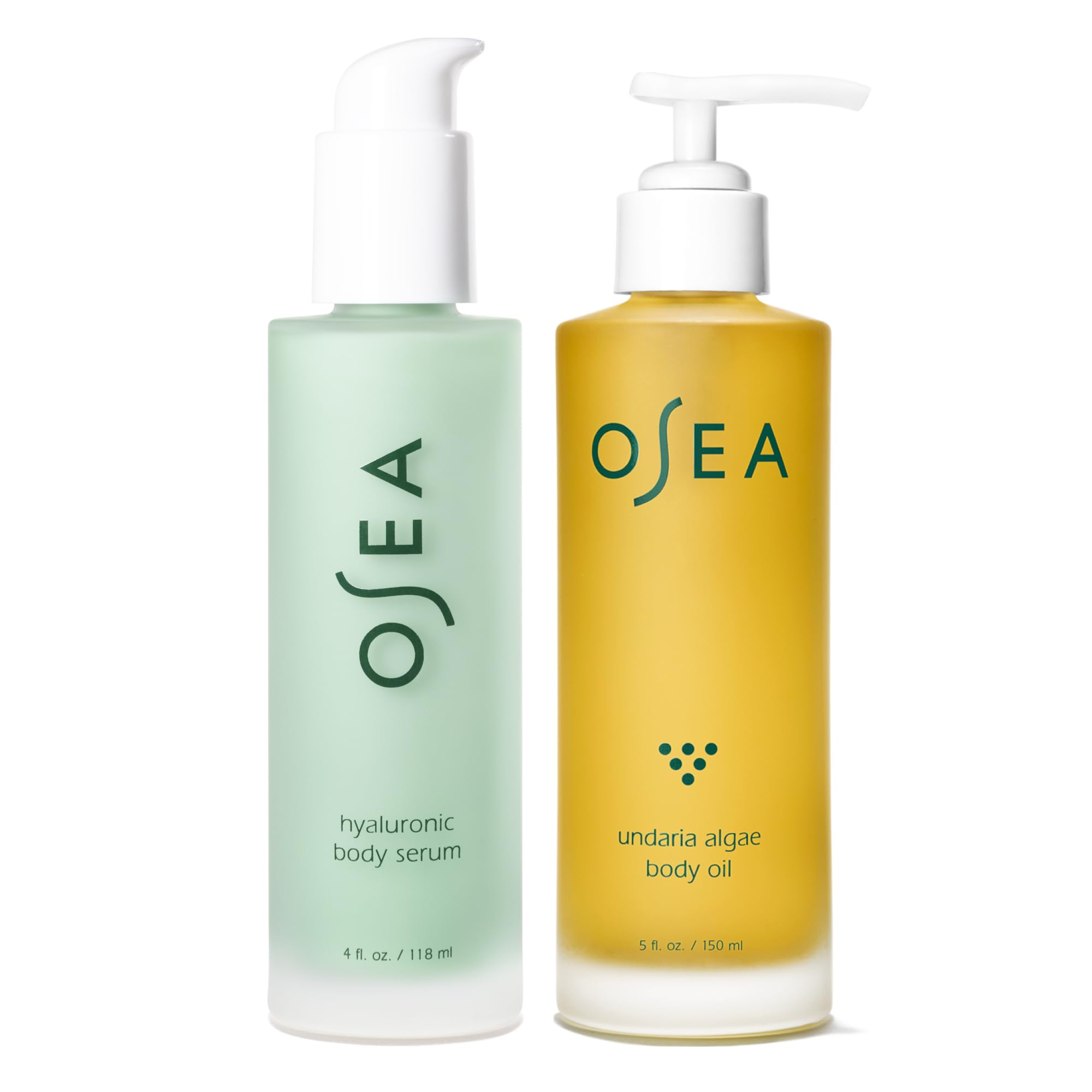 OSEA Undaria Algae Body Oil 5 oz & Hyaluronic Acid Body Serum 4 oz - Hydrating Skincare Duo for Dry Skin, Anti-Aging Treatment, Perfect for Daily Moisturizing Routine