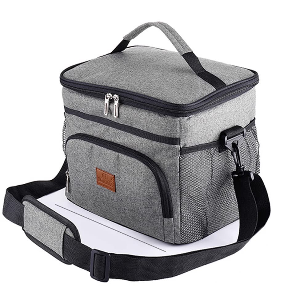 INFIJYON Large Insulated Lunch Box for Men & Women - Reusable Cooler Bag with Adjustable Shoulder Strap - Perfect for Camping, BBQ, Picnics, Work & Outdoor Activities