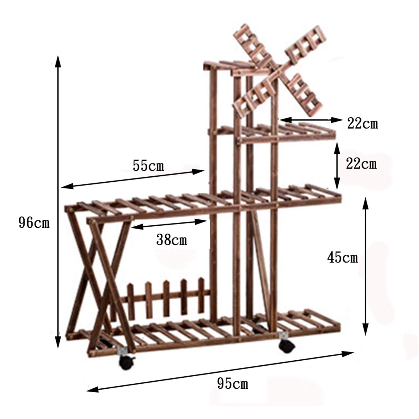 Lustar 3-Tier Vertical Flower Shelf - Indoor Outdoor Plant Stand with Wheels for Bonsai, Succulents & Garden Decor - Perfect for Patio, Balcony & Home Decor
