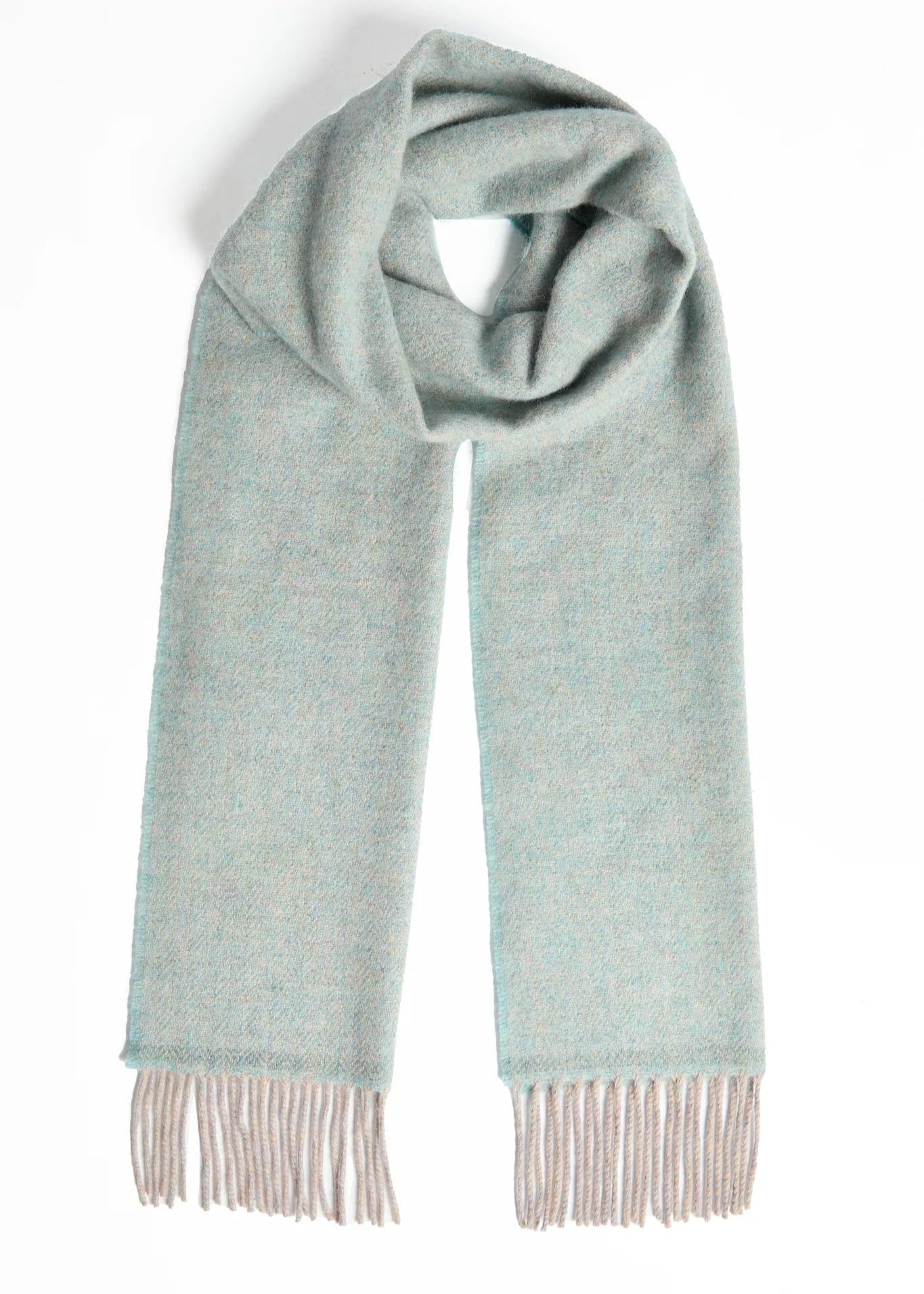 Foxford Lambswool Scarf for Women & Men - Soft Aqua Melange Winter Wrap - Cozy Wool Scarf for Cold Weather, Outdoor Activities & Fashion Accessory