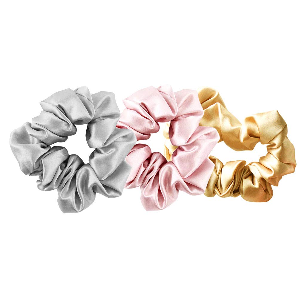 THXSILK Silk Scrunchies for Women - Soft Elastic Hair Bands & Ponytail Ties (6 Colors) - Perfect for Work, Gym & Everyday Hair Accessories