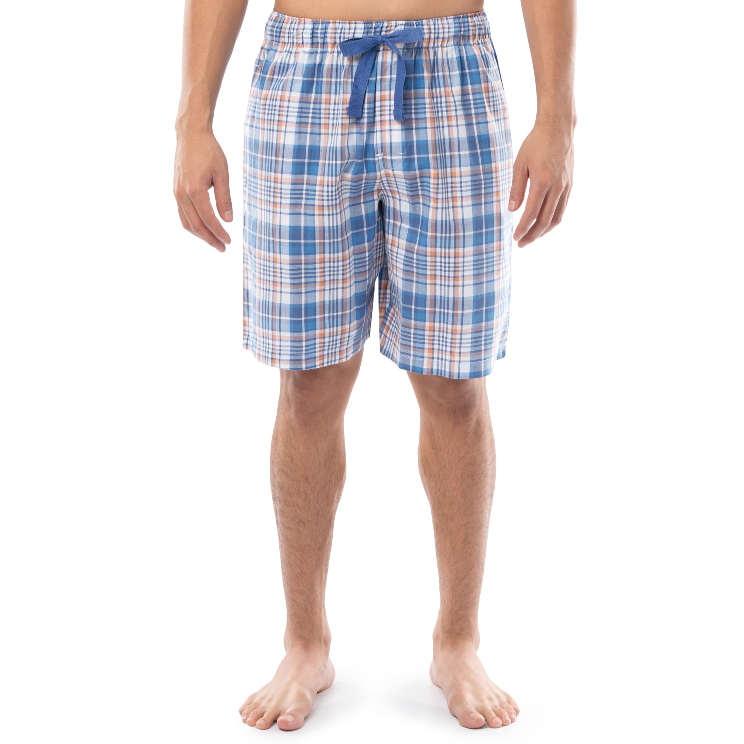 IZOD Men's Printed Poplin Relaxed Fit Drawstring Sleep Shorts - Comfortable Lounge Pajama Shorts for Summer Nightwear & Home Relaxation