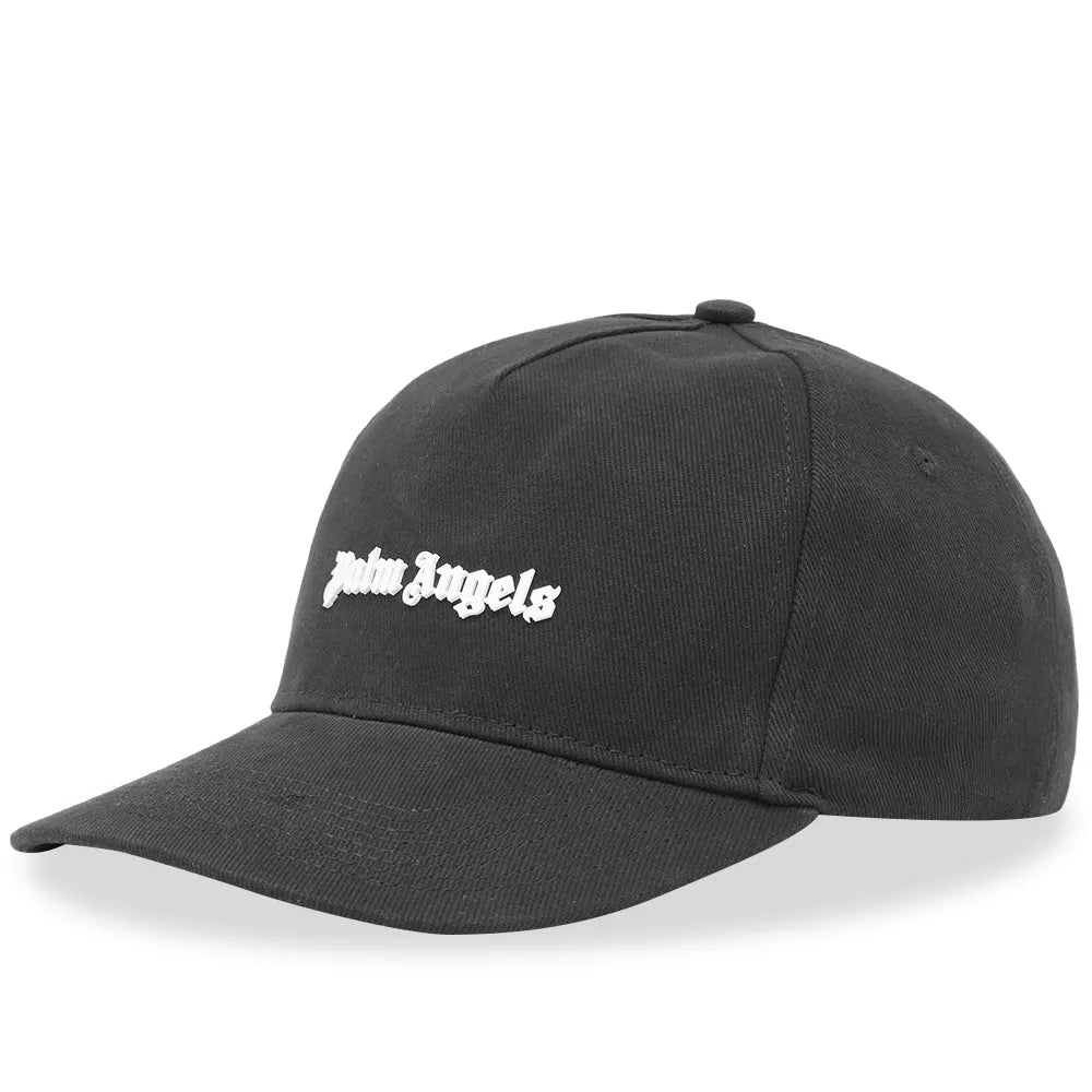 Palm Angels Black Logo Baseball Cap for Men & Women - Stylish Adjustable Snapback Hat for Streetwear & Casual Outfits