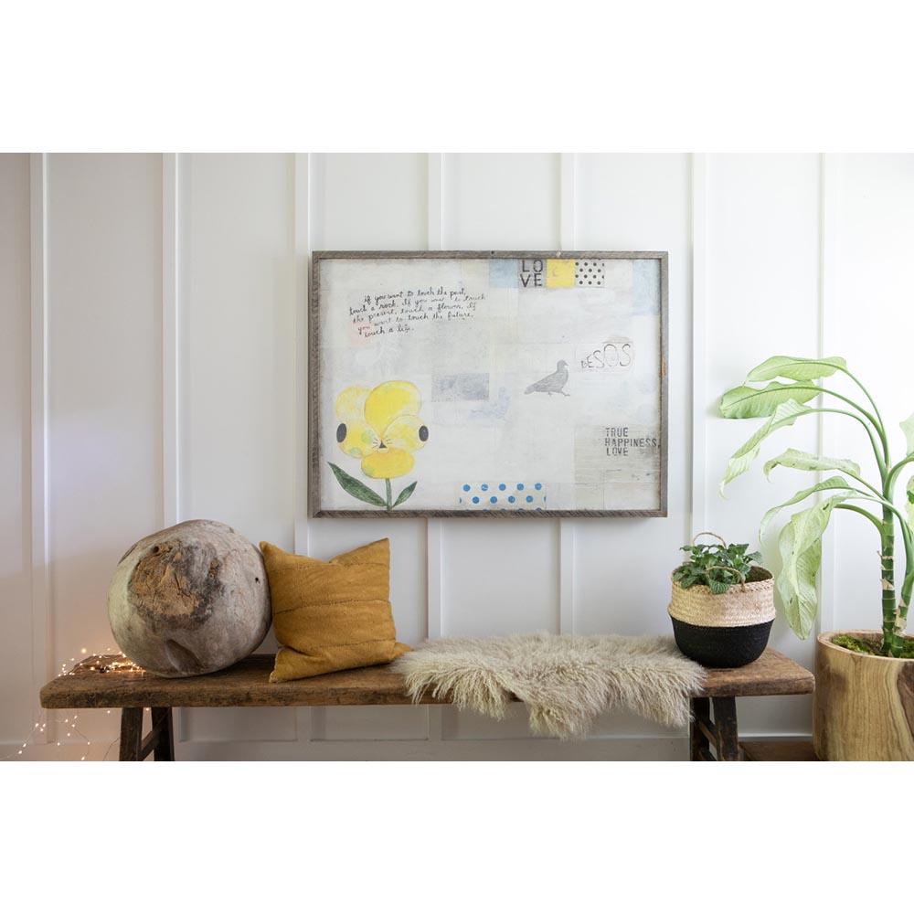 Yellow Pansy Floral Art Print - Vibrant Wall Decor for Living Room, Bedroom & Office - Handmade Botanical Painting