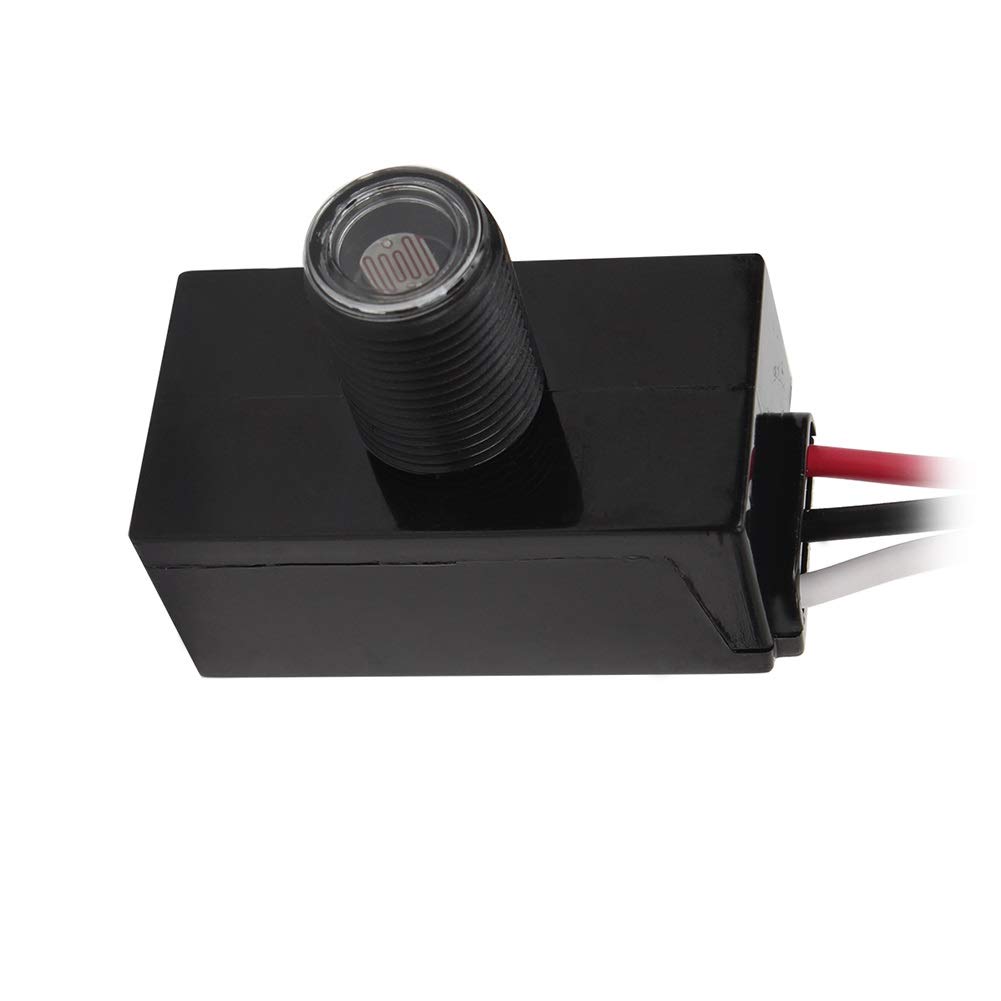 1 Pack Outdoor Photocell Light Sensor - Dusk to Dawn Auto On/Off Photo Control Sensor for Hard-Wired Post Eye Light & Lighting Fixtures | Weatherproof Photoelectric Switch for Porch, Garden, Pathway & Security Lighting