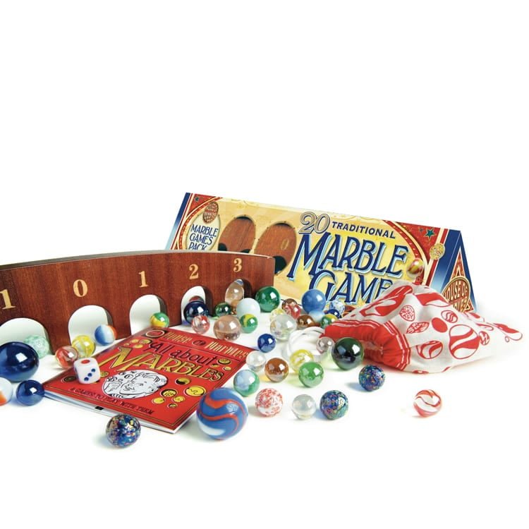 20 Classic Marble Games Set - Traditional Kids Outdoor & Indoor Play Toys for Family Fun, Birthday Gifts, Party Favors (Perfect for Backyard, School Recess, Camping & Travel Activities)