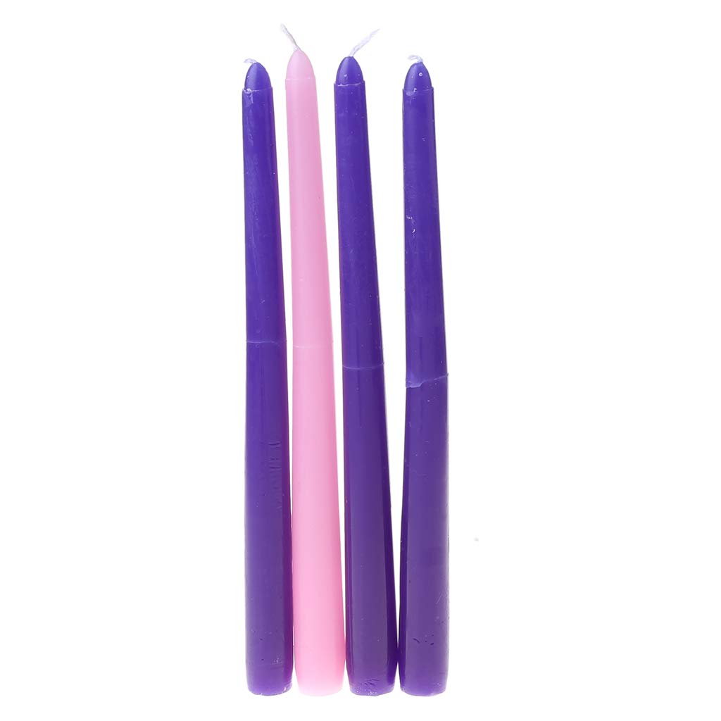 SOFEA Unscented Taper Candles - Set of 4 Long White Candles for Advent, Christmas, Church, Wedding & Home Decor - Perfect for Holiday Celebrations, Dinner Parties & Romantic Ambiance
