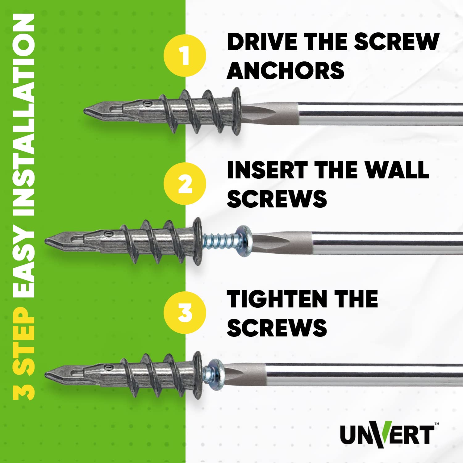 Heavy Duty #8 Zinc Drywall Anchors and Screws Kit - 25 Pack Self-Drilling Sheetrock Anchors for Secure Wall Mounting | No Pre-Drill Required | Perfect for Hanging Shelves, Mirrors & Home Decor