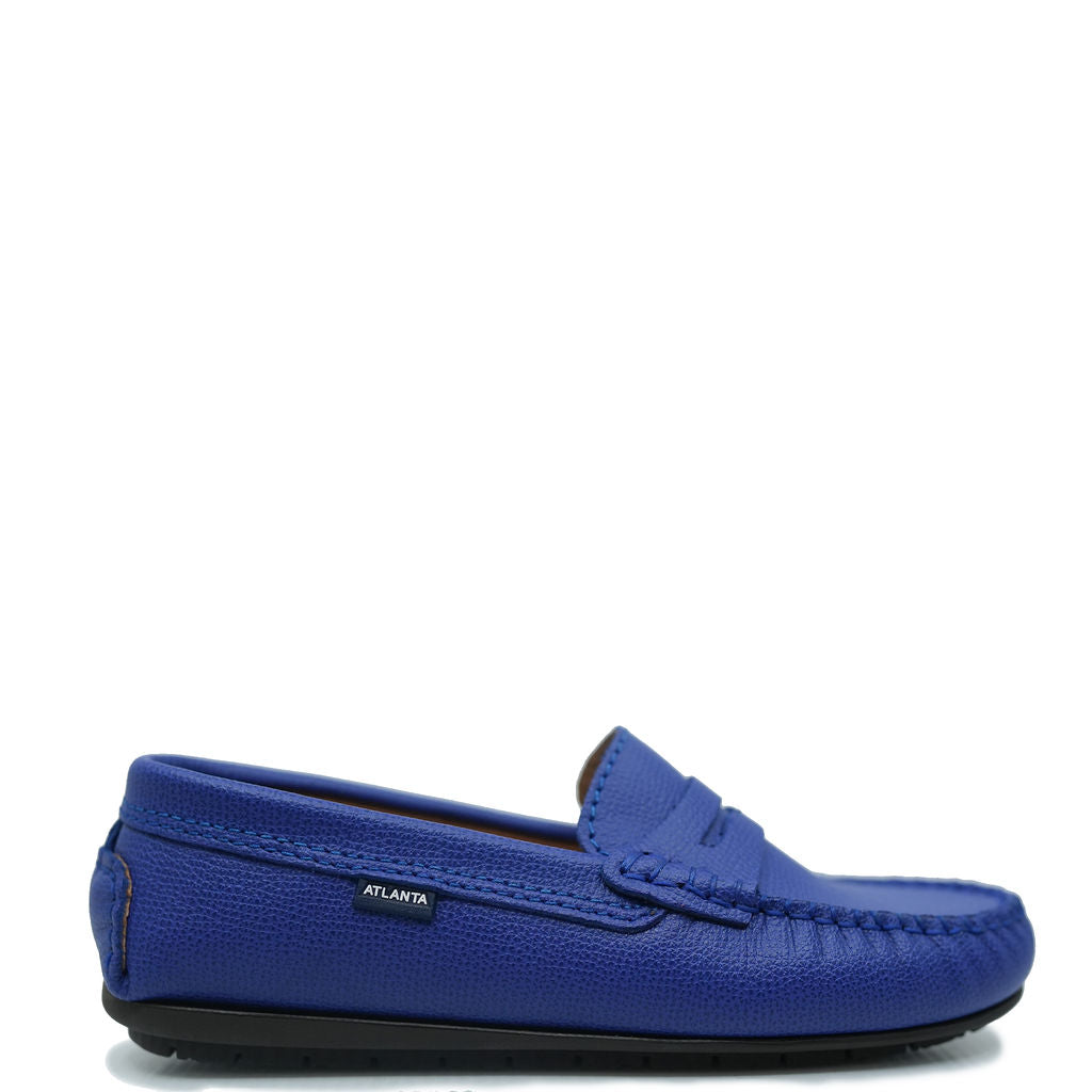 Atlanta Moccasin Cobalt Grain Penny Loafers for Men - Comfortable Slip-On Dress Shoes for Business, Office & Casual Wear