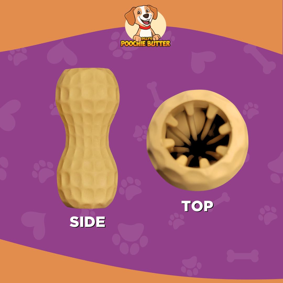 Natural Rubber Dog Peanut Butter Toy - Durable Treat Dispenser & Interactive Chew Toy for Medium Dogs - Fun for Fetch, Chase & Training - Perfect for Playtime, Outdoor Activities & Mental Stimulation