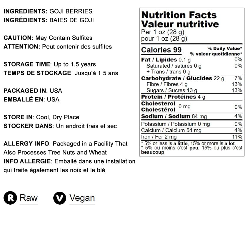 Organic Sun-Dried Goji Berries 12 lbs - Large Juicy Unsweetened Vegan Bulk - Rich in Iron, Vitamin A & C - Healthy Superfood Snack for Baking, Tea, Smoothies, Yogurt & Oatmeal - Perfect for Energy Boosting & Immune Support
