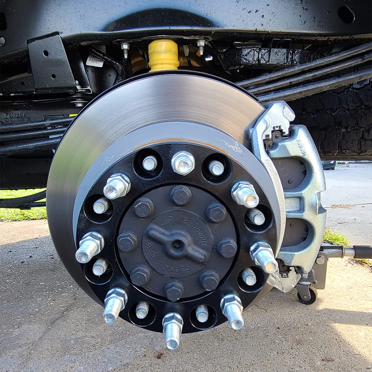 VLAOSCHI 2 Inch Black Forged 8x6.5 Wheel Spacers with 14x1.5 Studs - Compatible with 1999-2010 Chevy Silverado/GMC Sierra 2500/3500 HD & 2014-2021 RAM 2500/3500 (8 Lug 8x165.1) - Heavy Duty Truck Wheel Spacer Kit (Pack of 2) for Off-Road & Towing Applications
