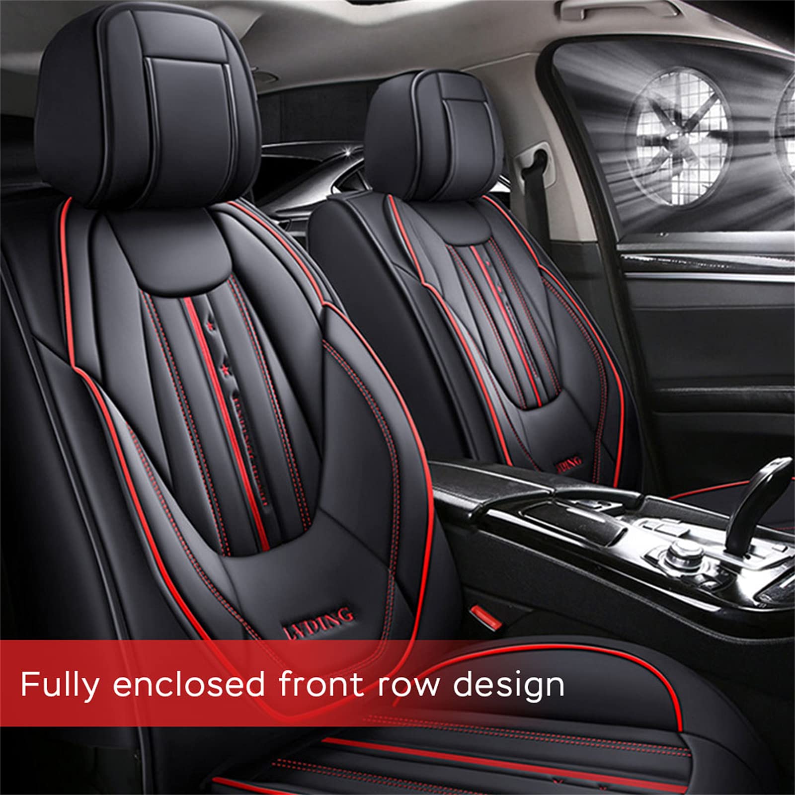 Universal Car Seat Covers Full Set for Honda Civic 2004-2021 Models - 5-Seat All-Weather Waterproof Vehicle Cushion Protectors (Black) - Perfect for Daily Commuting, Road Trips and Family Travel