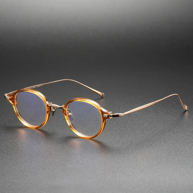 Stylish Unisex Black Titanium Acetate Eyeglasses - Oval Round Full Rim Frame 34182 | Perfect for Work, Reading & Fashion Accessories