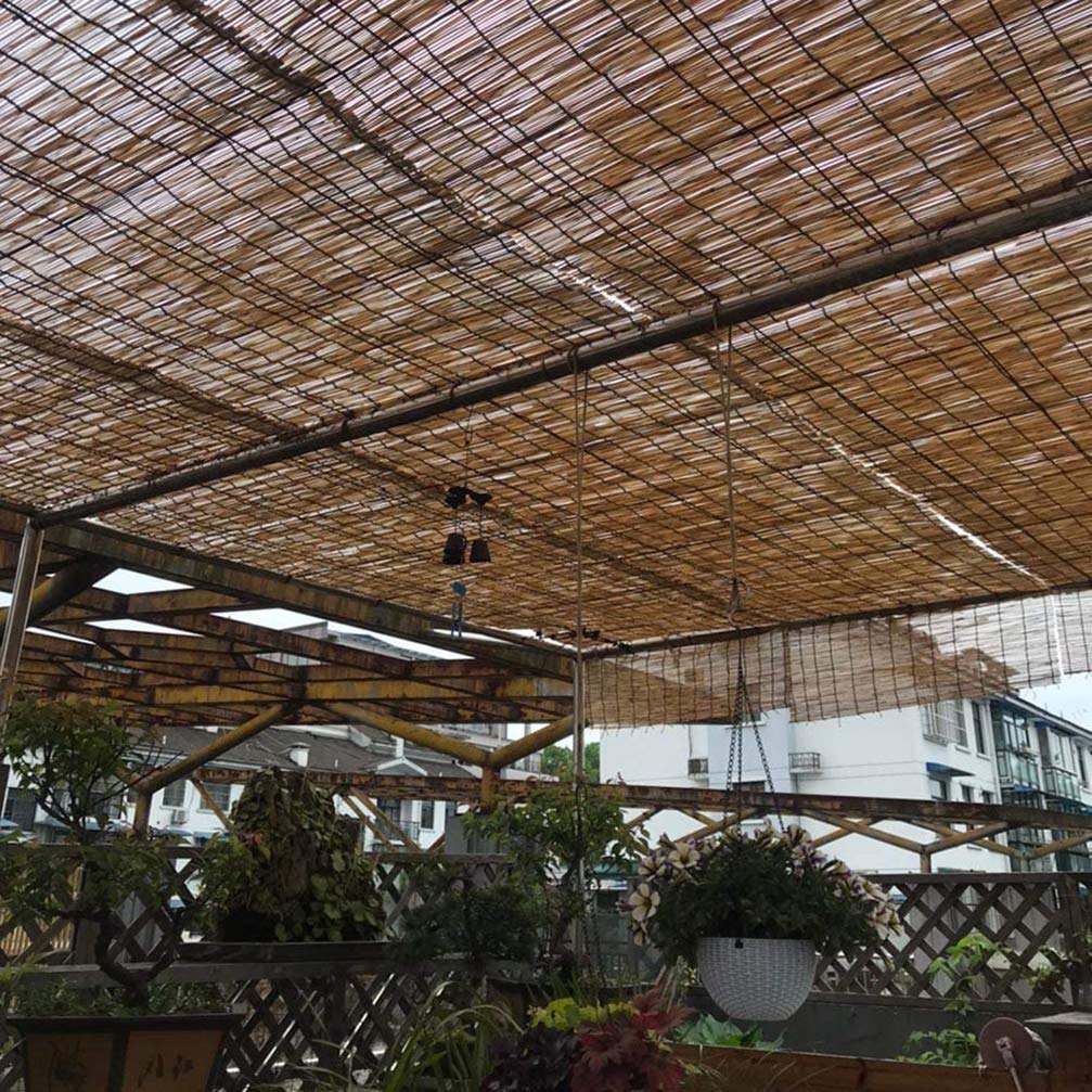 Natural Reed Privacy Fence - Eco-Friendly Hand-Woven Sun Shade Screen for Garden, Balcony & Patio | Durable Outdoor Decorative Fencing for Backyard, Poolside & Deck Areas