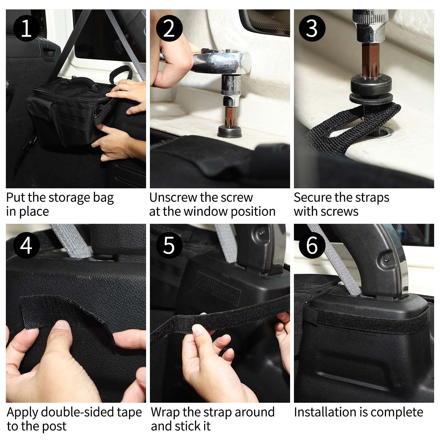 Jeep Wrangler JK & Unlimited 4 Door Rear Trunk Organizer Storage Bag (2007-2017) - 2PCS Interior Accessories for Car Organization - Perfect for Camping, Road Trips & Daily Storage