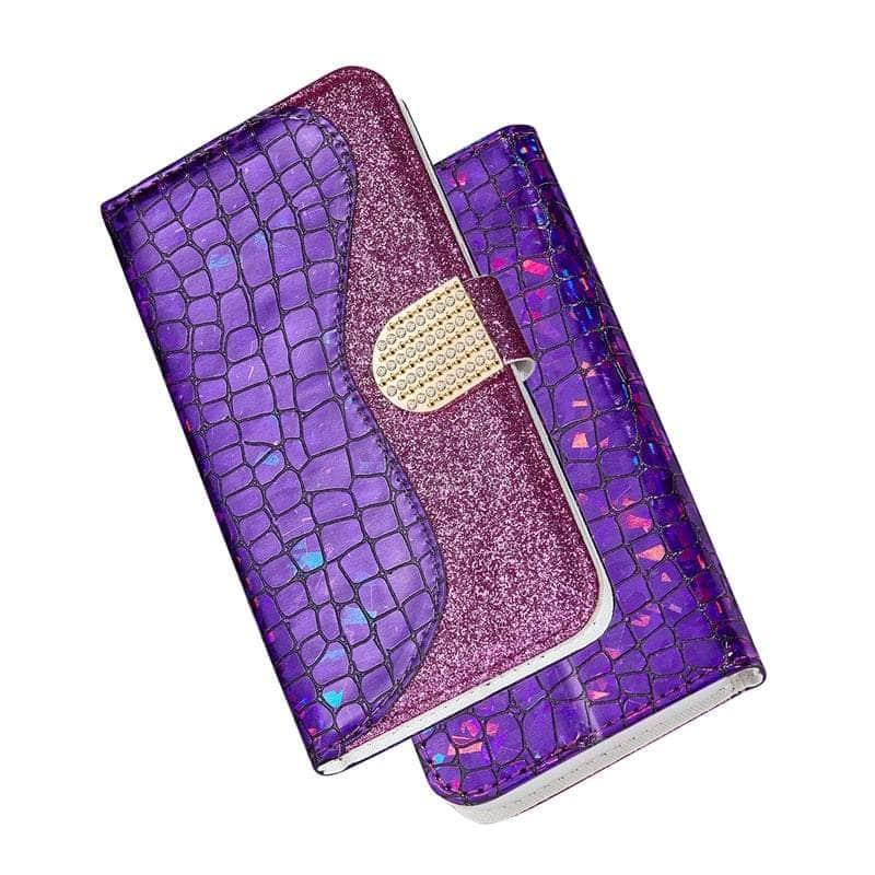 Samsung Galaxy S23 Ultra Case - Premium Laser Flash Powder Leather Cover with Shockproof Protection - Perfect for Daily Use, Travel & Business