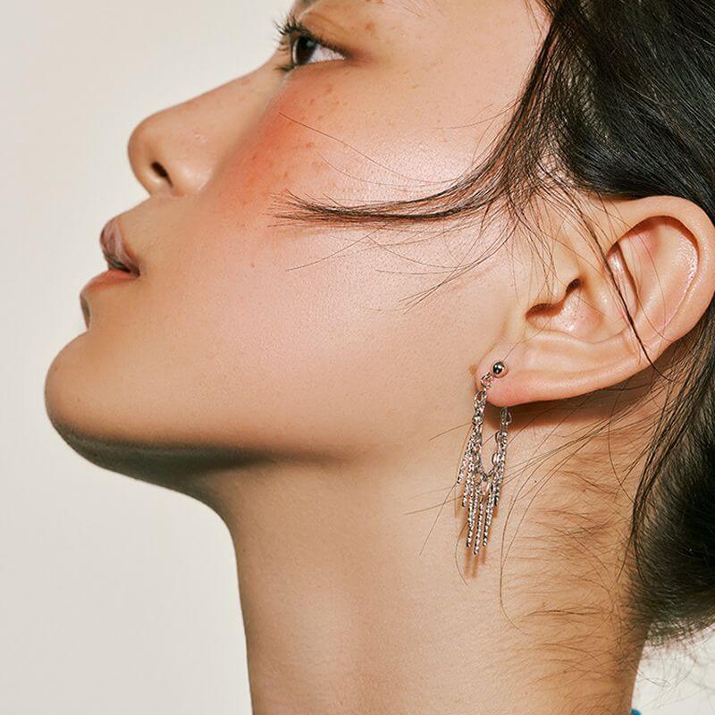 Elegant Gold Chain Tassel Waterfall Earrings for Women | Fashion Dangle Drop Earrings | Perfect for Parties, Weddings & Evening Events | R1554