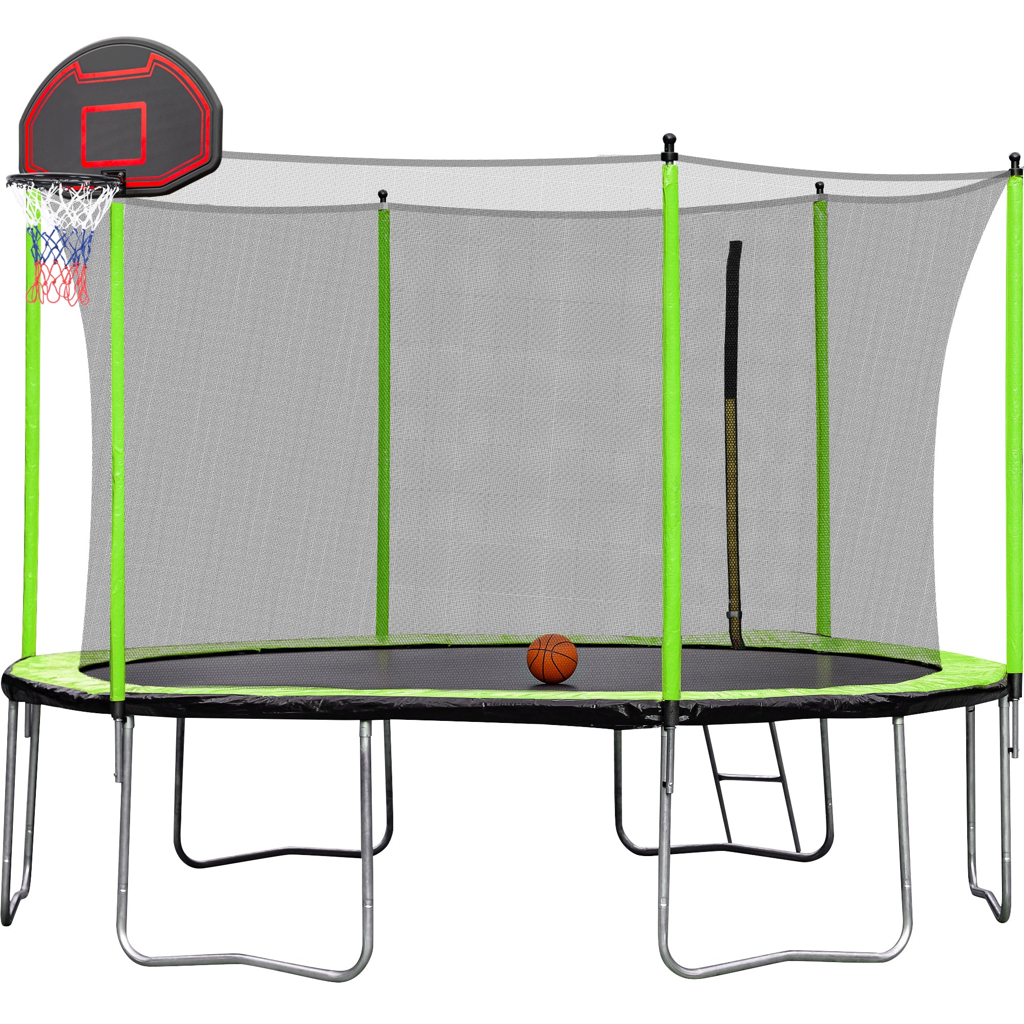 12ft Green Trampoline for Outdoor Fun - 2023 Best Bounce & Jumping Experience for Kids & Adults - Perfect for Backyard, Garden & Playground