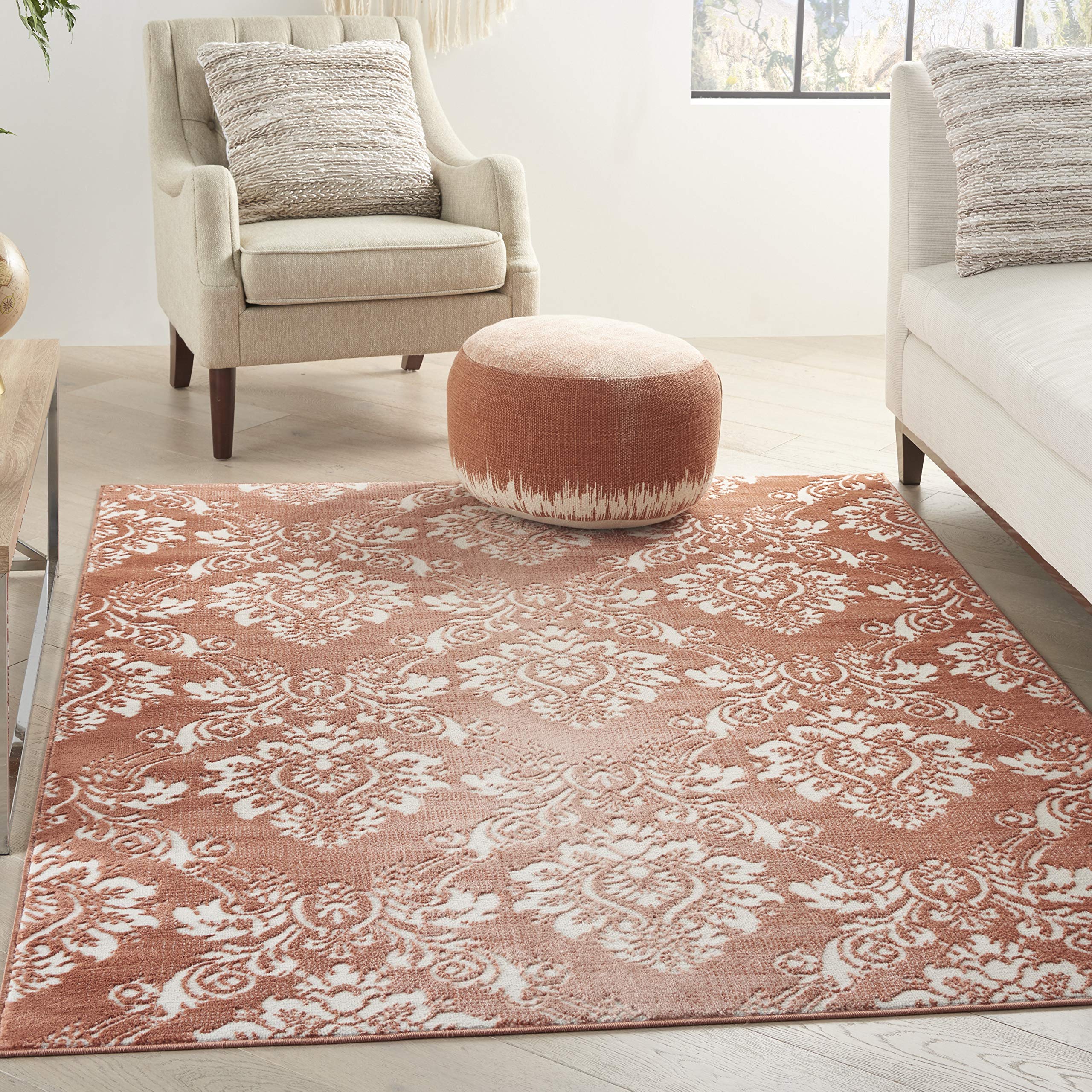 Nourison Elation Floral Brick Ivory 7'10