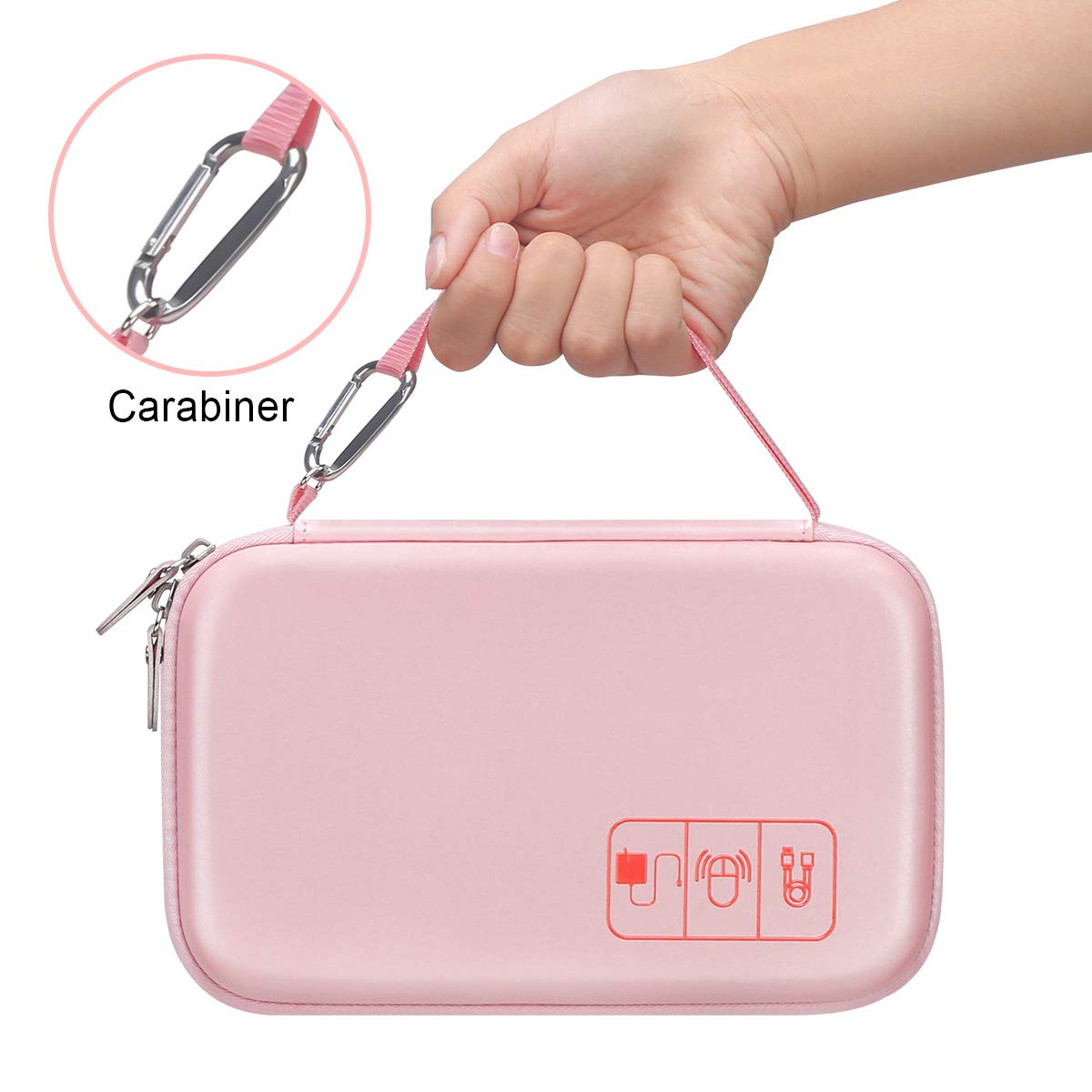 Canboc Travel Organizer for MacBook Accessories - Rose Gold | Portable Tech Bag for Chargers & Cables