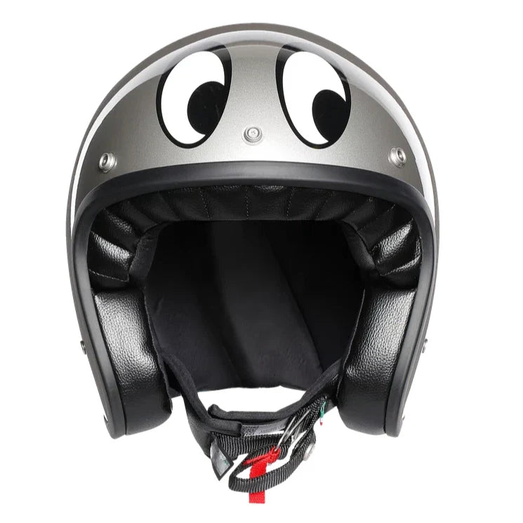 AGV X70 MontJuic Silver Motorcycle Helmet - Lightweight & DOT Certified for Racing & Street Riding - Perfect for Sport Bikes & Cruisers