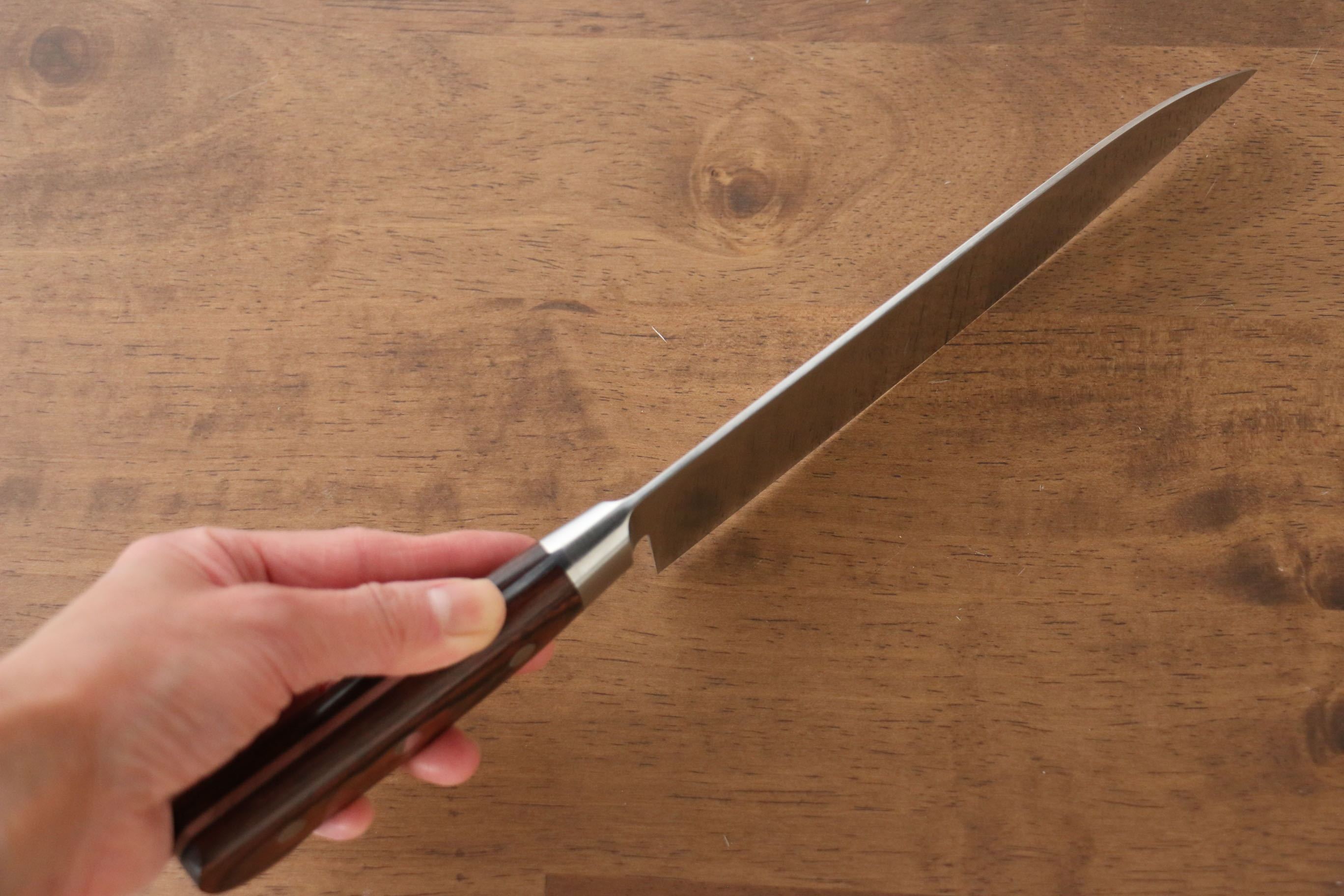 Premium Iseya Molybdenum Santoku Knife 180mm with Mahogany Pakkawood Handle - Japanese Kitchen Knife for Professional Chefs & Home Cooking, Perfect for Slicing, Dicing & Chopping Vegetables, Meat & Fish