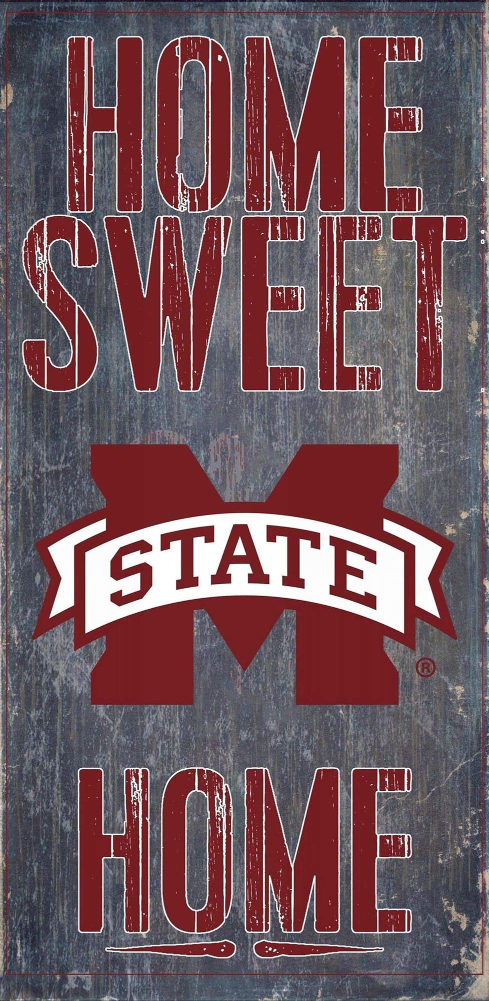 Mississippi State Bulldogs 6x12 Inches Home Sweet Home Wooden Sign - Perfect for College Dorm Decor, Game Room, and Fan Cave