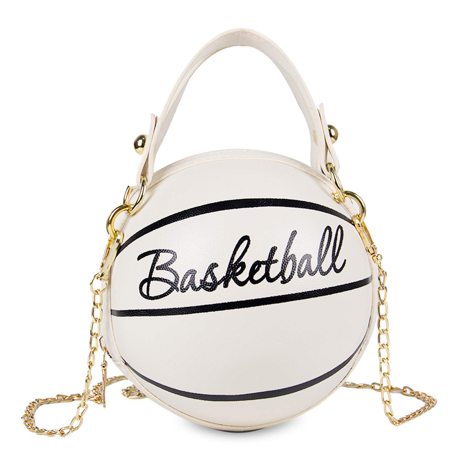 Lanpet Women's Basketball Shaped Crossbody Bag - PU Leather Adjustable Strap Shoulder Messenger Purse for Sports Fans, School, Travel & Daily Use