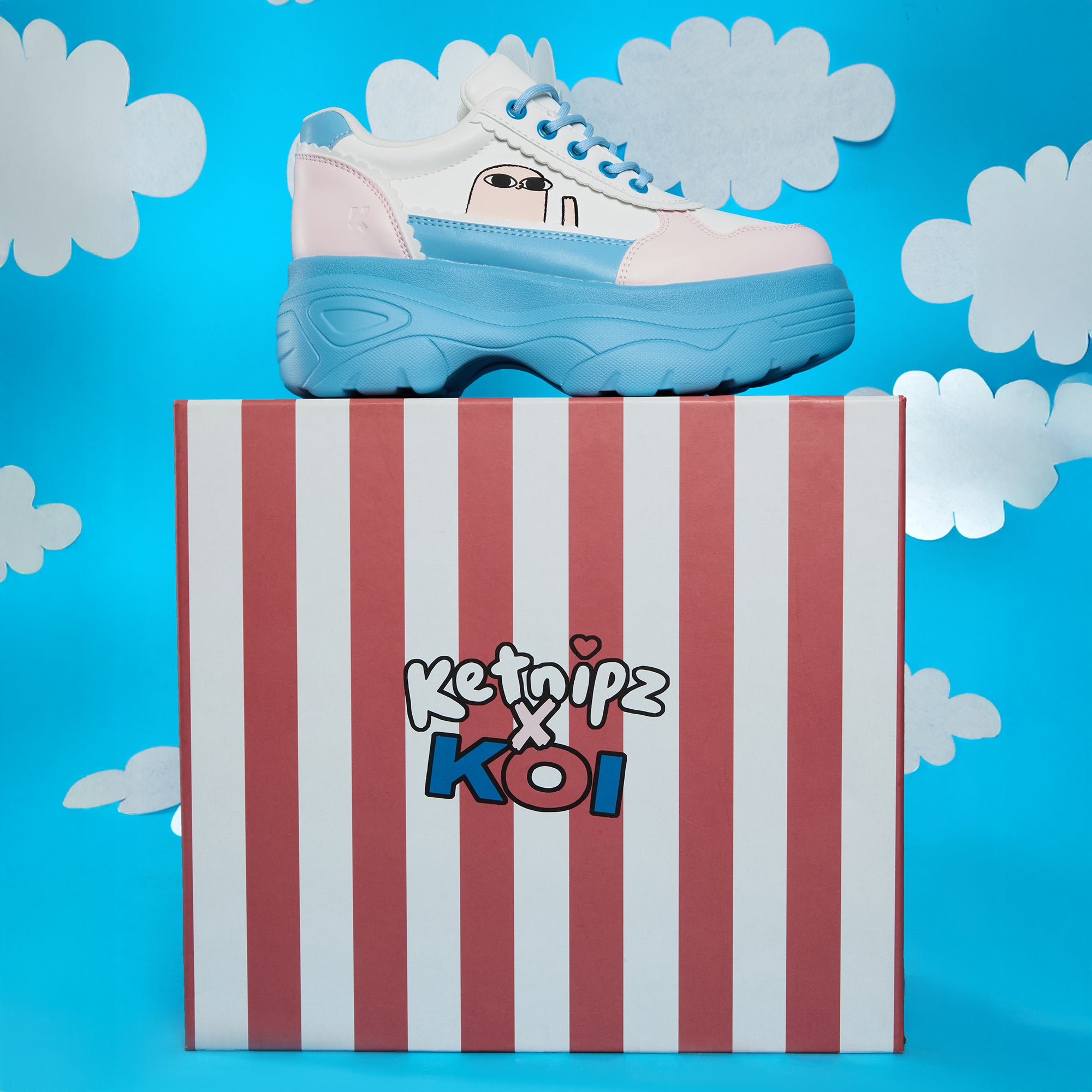 Bean Says Hi Chunky Sneakers - Blue | Stylish Comfort for Casual Wear & Street Fashion