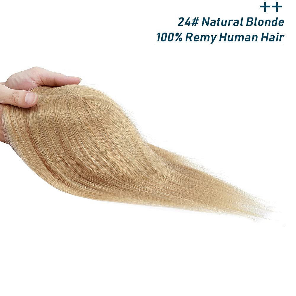 SEGO 100% Real Human Hair Toppers for Women - No Bangs Clip-in Hairpiece for Thinning Hair, 150% Density Silk Base with 3 Clips - Perfect for Hair Loss Coverage & Gray Hair Concealment (Great for Daily Wear, Special Occasions & Confidence Boosting)