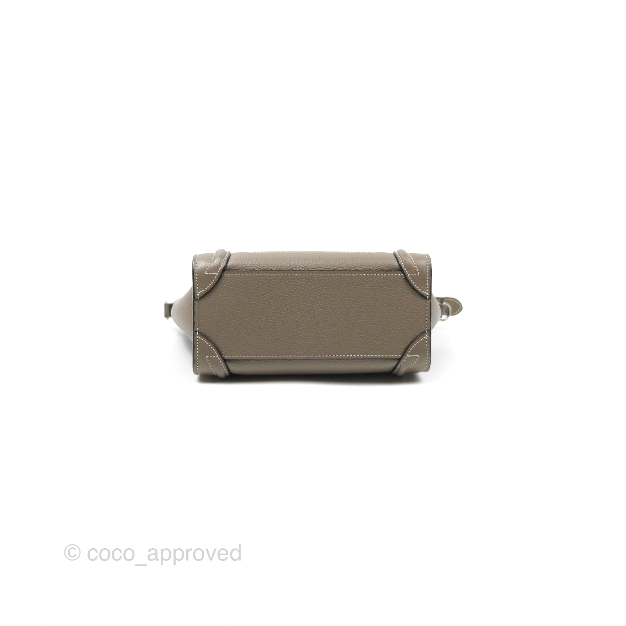 Celine Nano Luggage Bag in Souris Drummed Calfskin Leather - Stylish Crossbody Purse for Women, Perfect for Work, Travel & Everyday Use