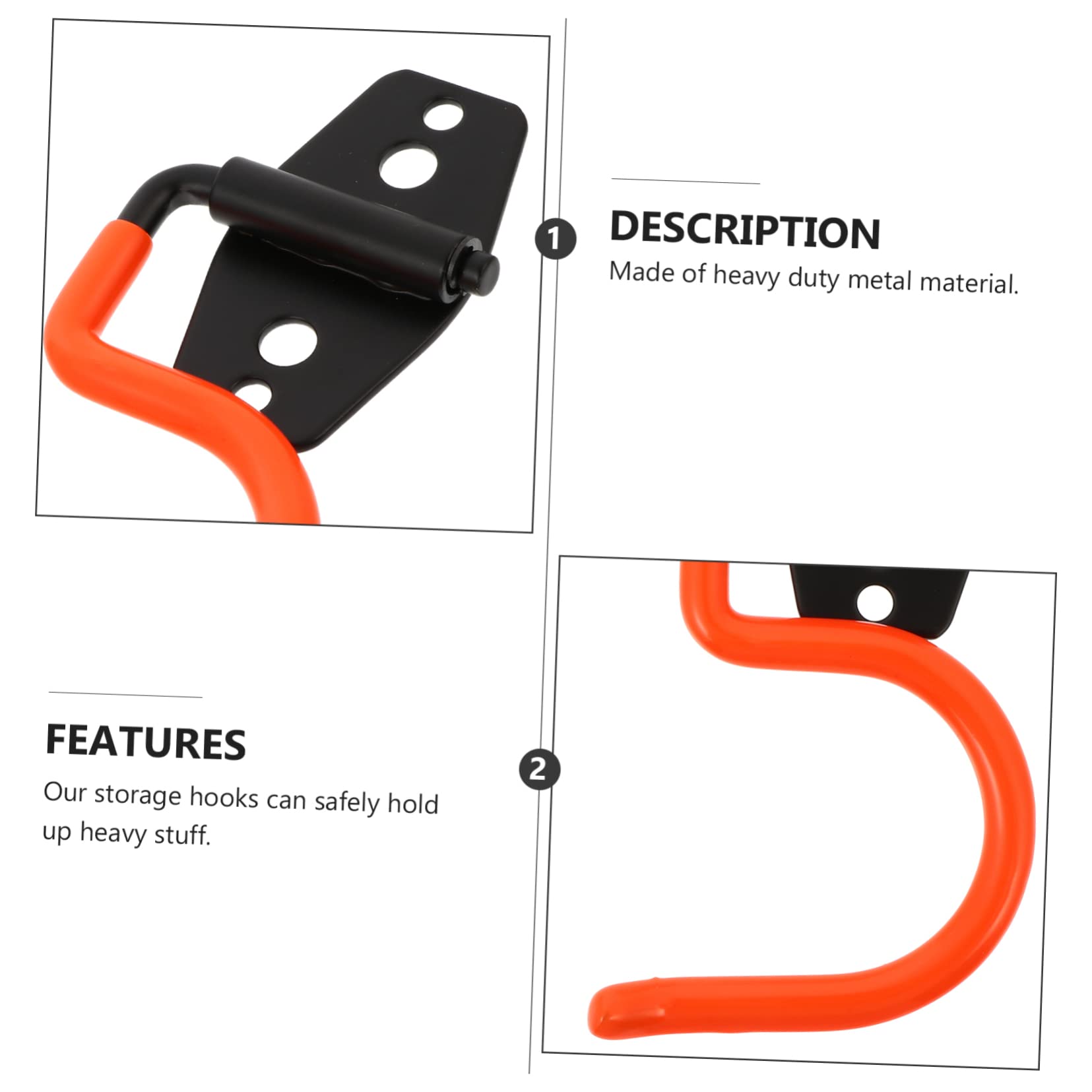 **Angoily 5-Pack Heavy Duty Iron Broom & Mop Hooks - Antique Style Utility Hangers for Garage, Garden & Home Storage - Organize Cleaning Tools, Garden Tools & More (Orange)**    **Usage Scenarios:** Perfect for organizing brooms, mops, garden tools, and cleaning supplies in garages, sheds, laundry rooms, or kitchens.