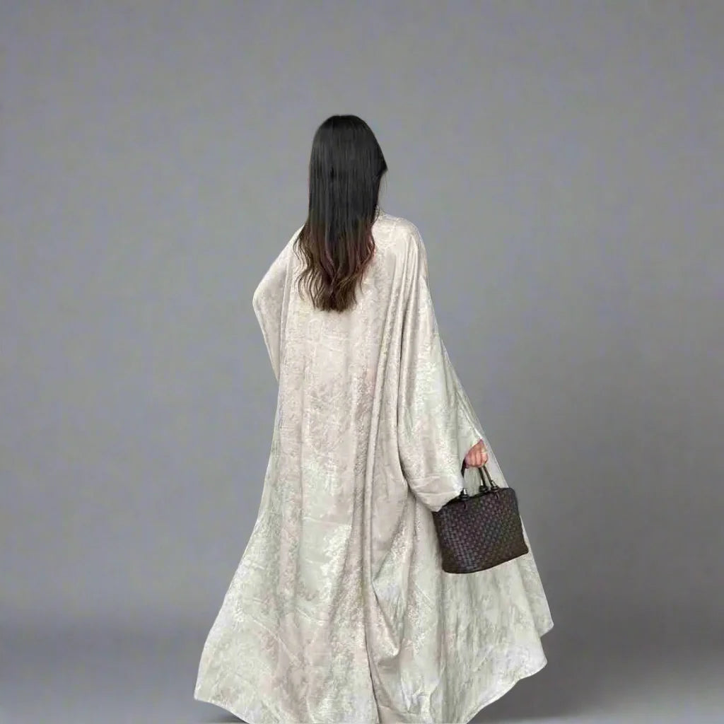 Elegant Muslim Women's Bronzing Cardigan Open Abaya Dress - Modest Islamic Fashion for Prayer, Mosque & Everyday Wear