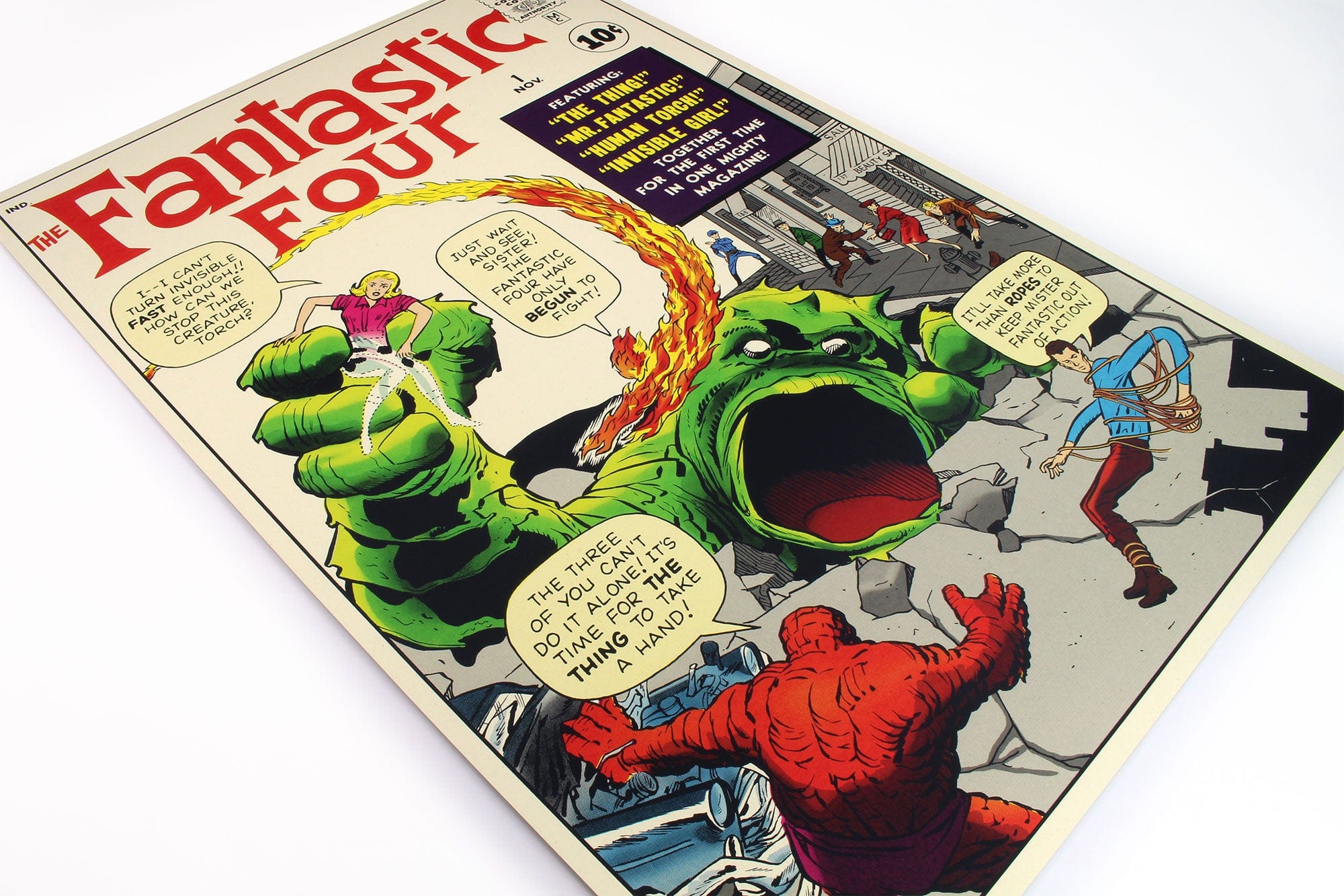 Fantastic Four #1 Screenprinted Poster - Marvel Comics Collectible Art Print for Home & Office Decor