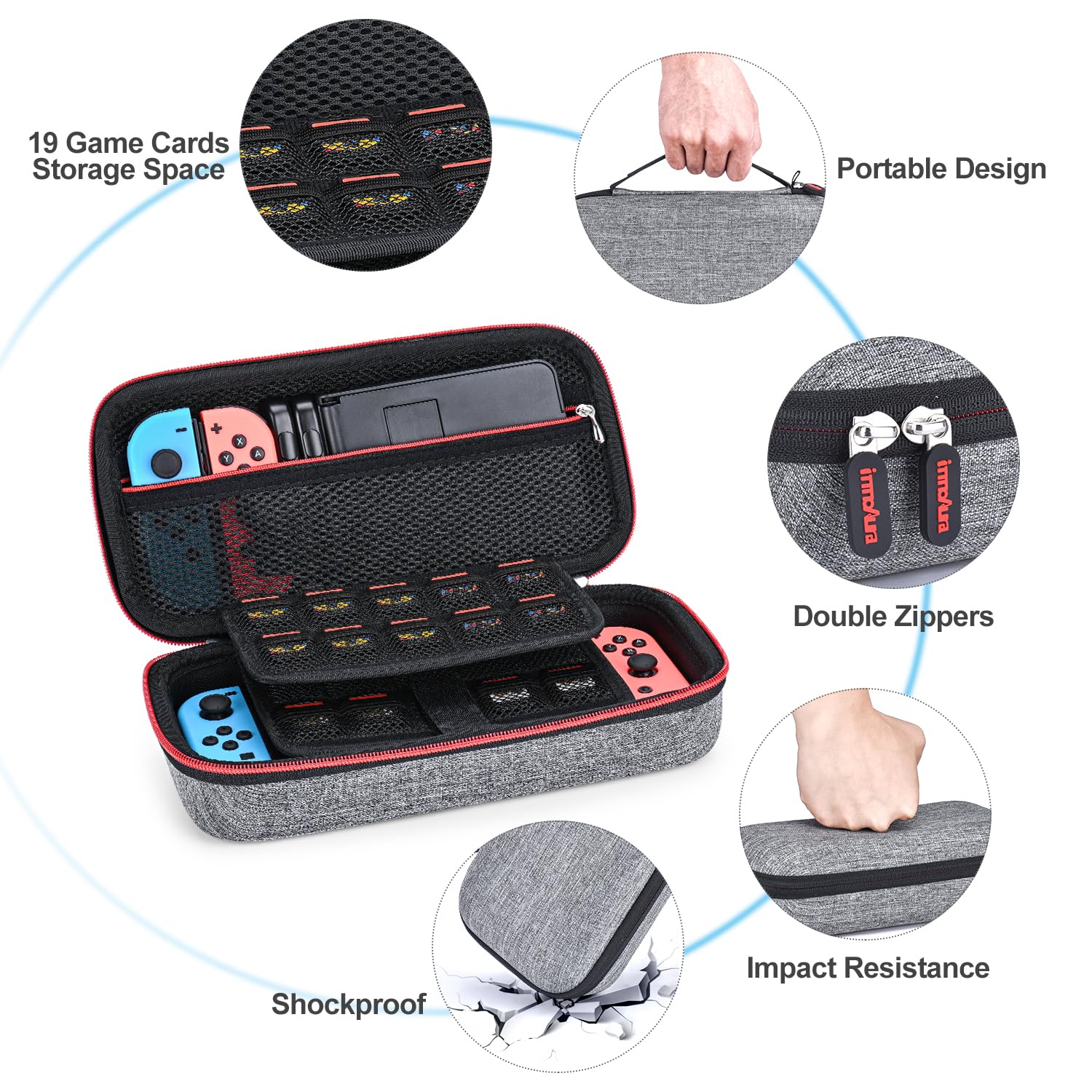 Nintendo Switch Accessories Bundle - Joy-Con Grips, Screen Protector, Carrying Case - Perfect for Gaming On-The-Go & Home Entertainment