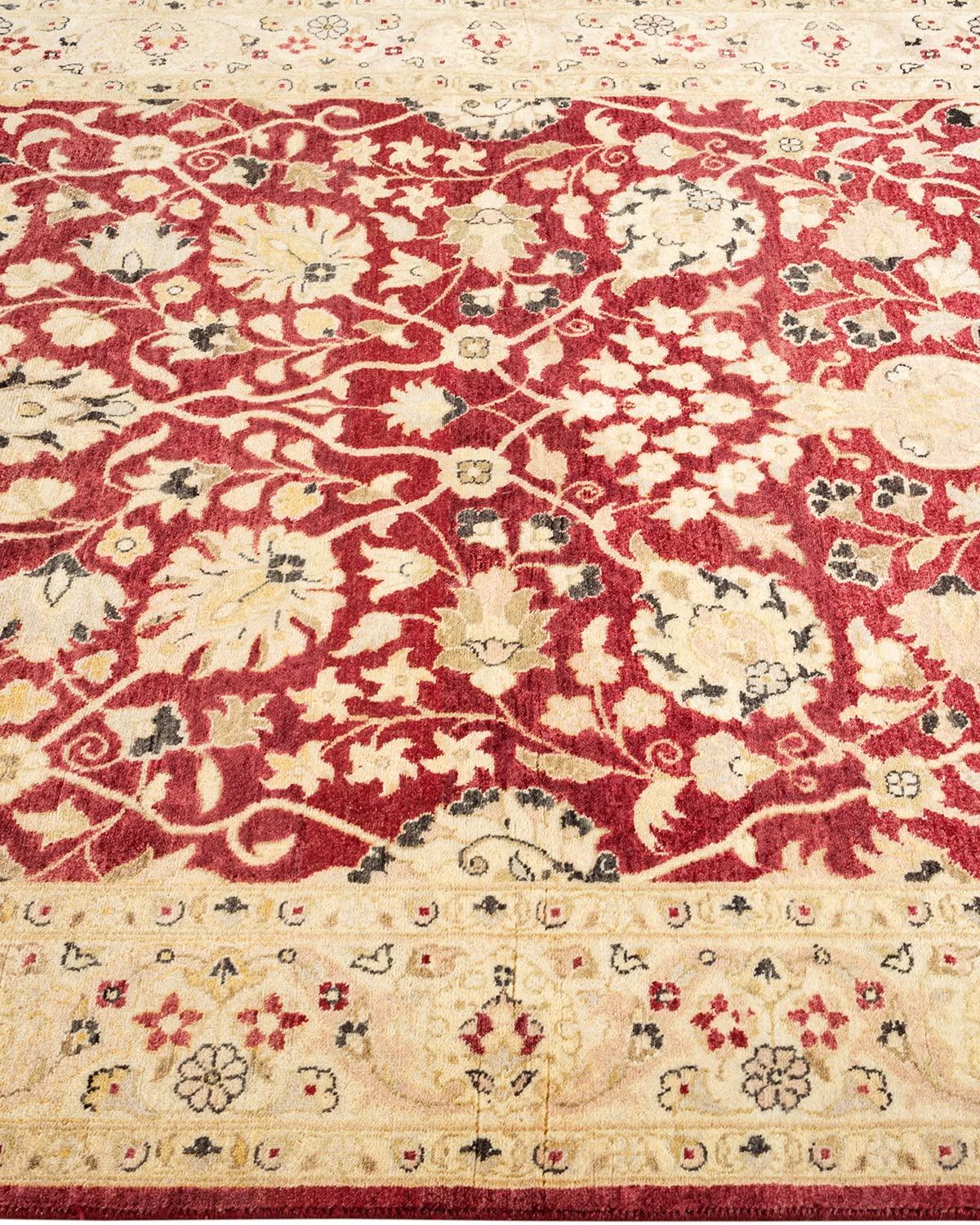 Handmade Wool Oriental Mogul Orange 4x6 Area Rug - One of a Kind Hand Knotted Traditional Design - Perfect for Living Room, Bedroom, or Home Decor